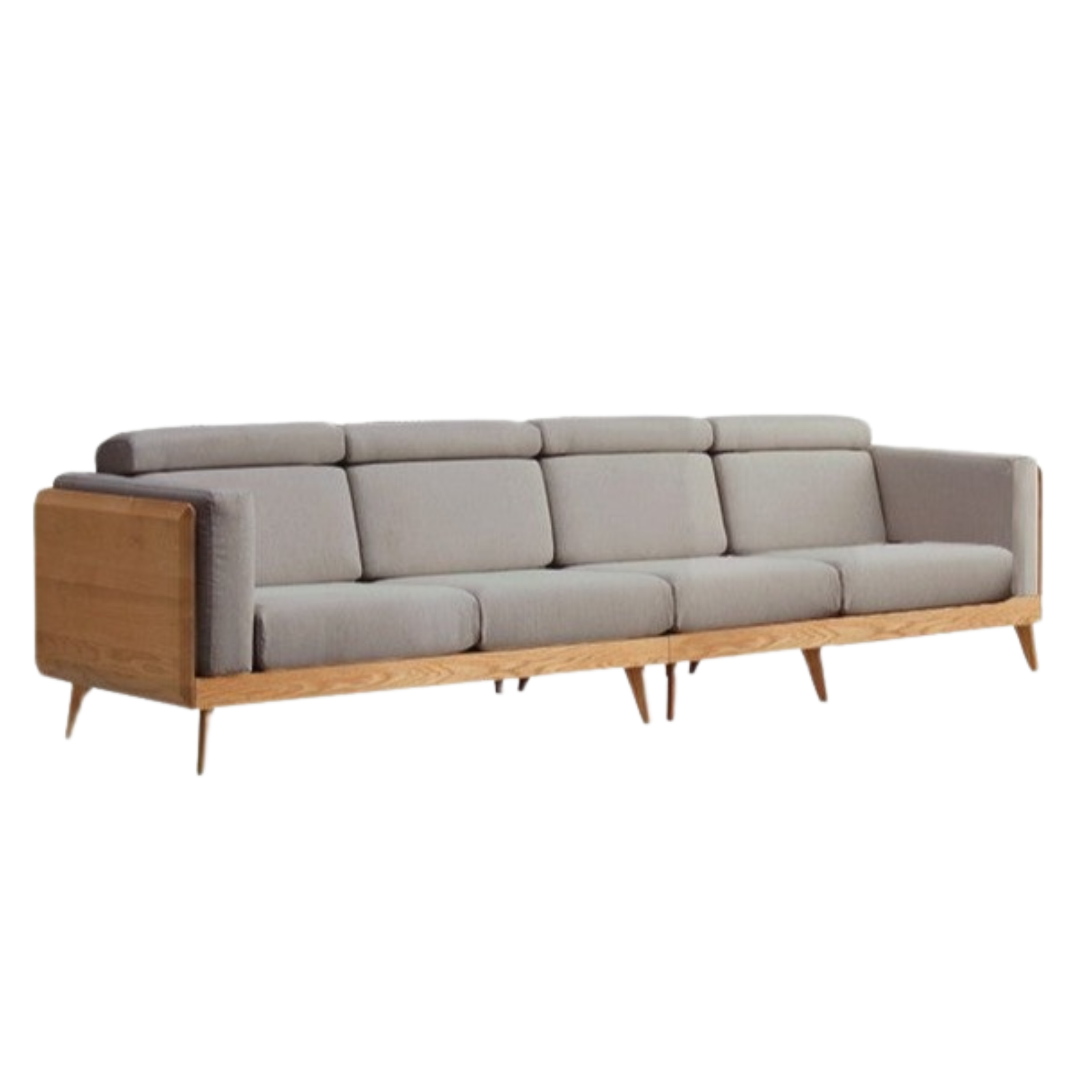 Oak & Ash Solid Wood Modern Fabric Sofa - Contemporary Living Room Furniture for Comfortable Lounging & Stylish Home Decor