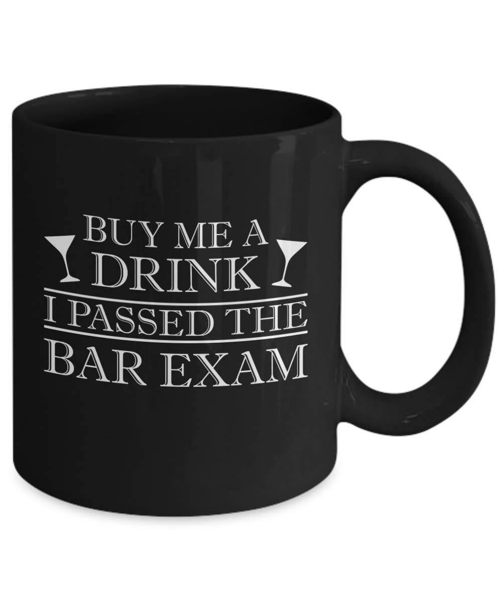 Funny Lawyer Coffee Mug - 'Buy Me A Drink I Passed The Bar Exam' - 11oz & 15oz Ceramic Cup - Perfect Law School Graduation Gift for Attorneys & Legal Professionals - Great for Office, Courtroom & Home Use