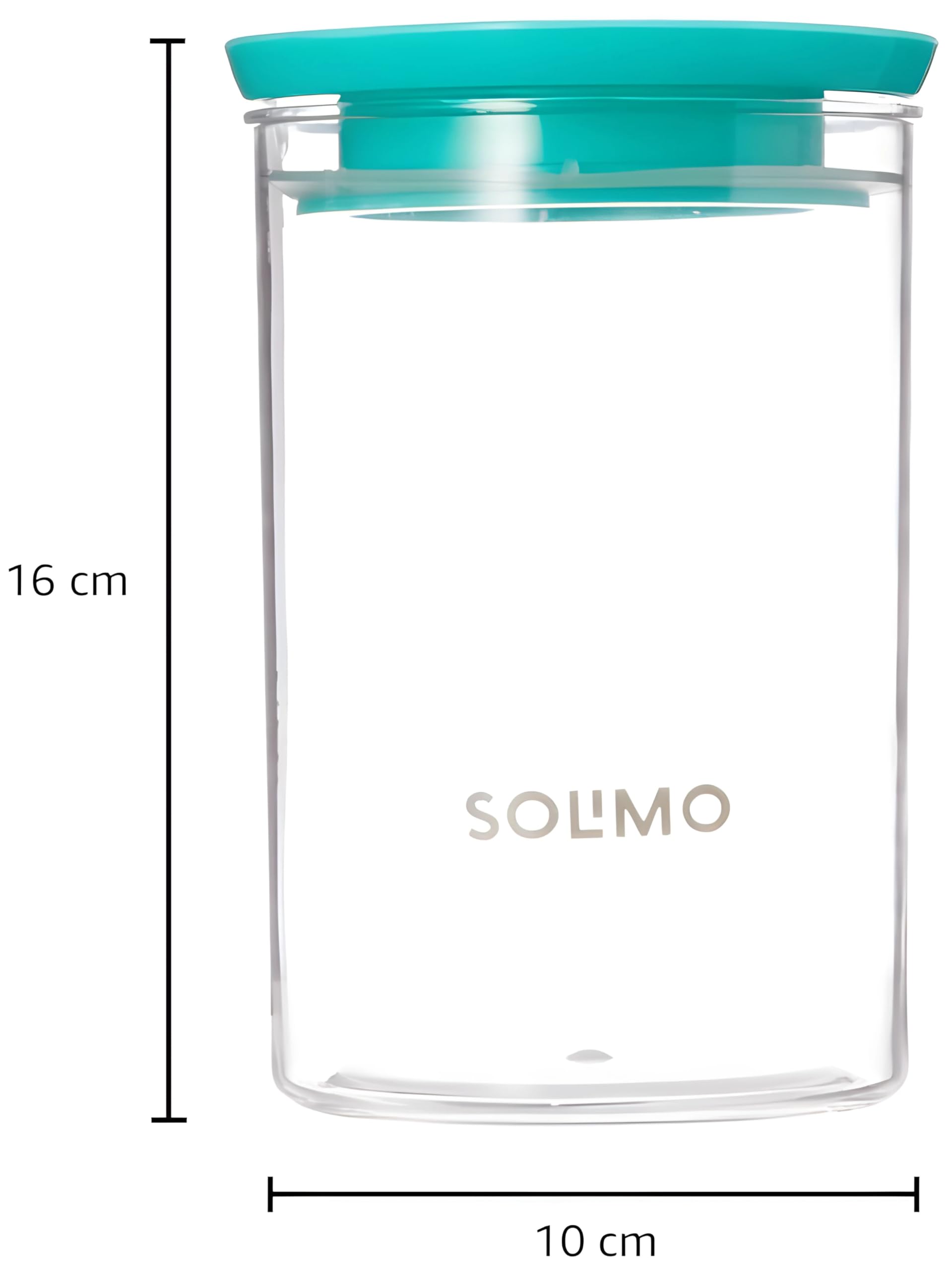Solimo Airtight Stackable Plastic Food Storage Containers - 4-Piece Set (900ml Each) | BPA-Free, Clear Kitchen Organizers for Meal Prep, Pantry & Leftovers | Microwave & Dishwasher Safe