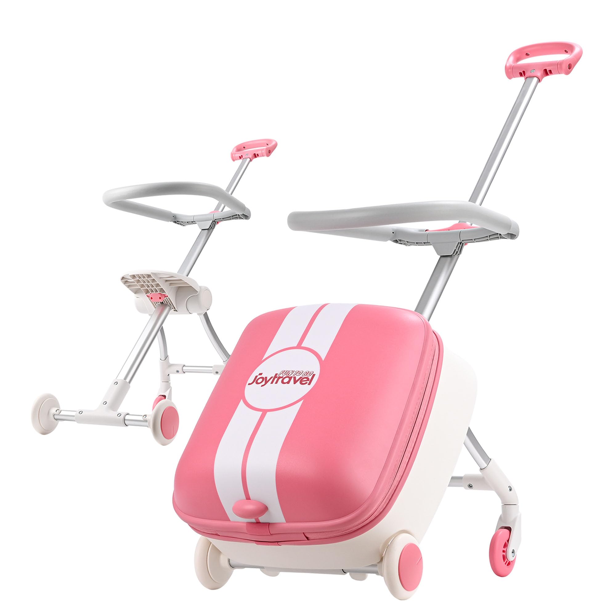 **Pink Kids Ride-On Luggage with 360° Spinner Wheels - Lightweight Carry-On Suitcase for Toddlers & Children - Fun Travel Companion for Airports, Vacations & Family Trips**