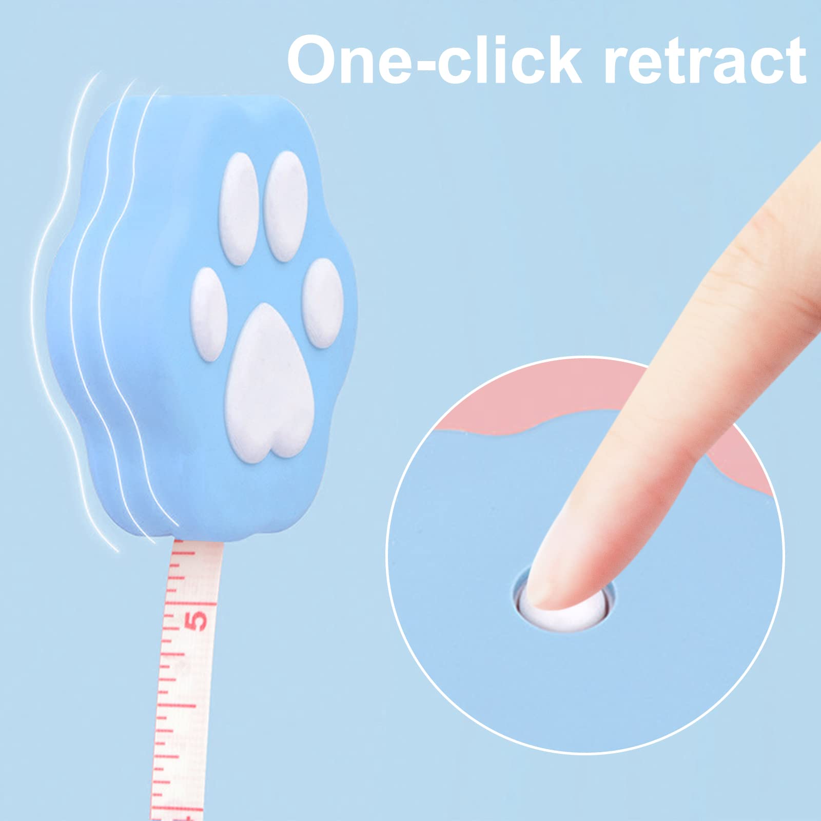 2 Pack Retractable Soft Tape Measure - Pink Cat Paw Design, Double Scale PVC Body Measuring Tape for Sewing, Weight Loss & Clothing Fabric - Perfect for Tailors, Fitness Enthusiasts & DIY Crafters
