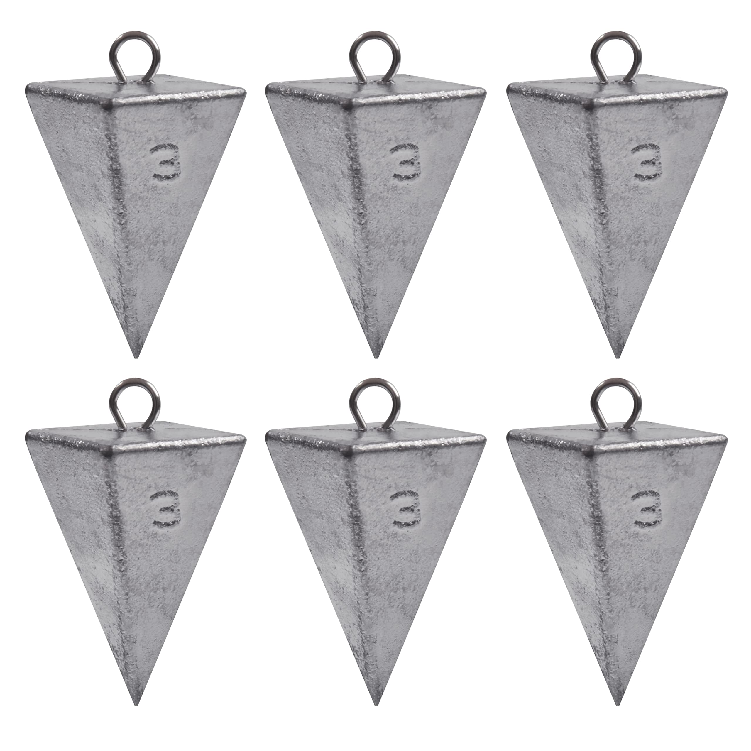 Pyramid Sinkers Fishing Weights - 1oz to 8oz Bullet Weights for Saltwater Surf Fishing, Tangle-Free Sinkers for Ocean & Beach Fishing - Ideal for Surf Casting, Pier Fishing & Deep Sea Angling