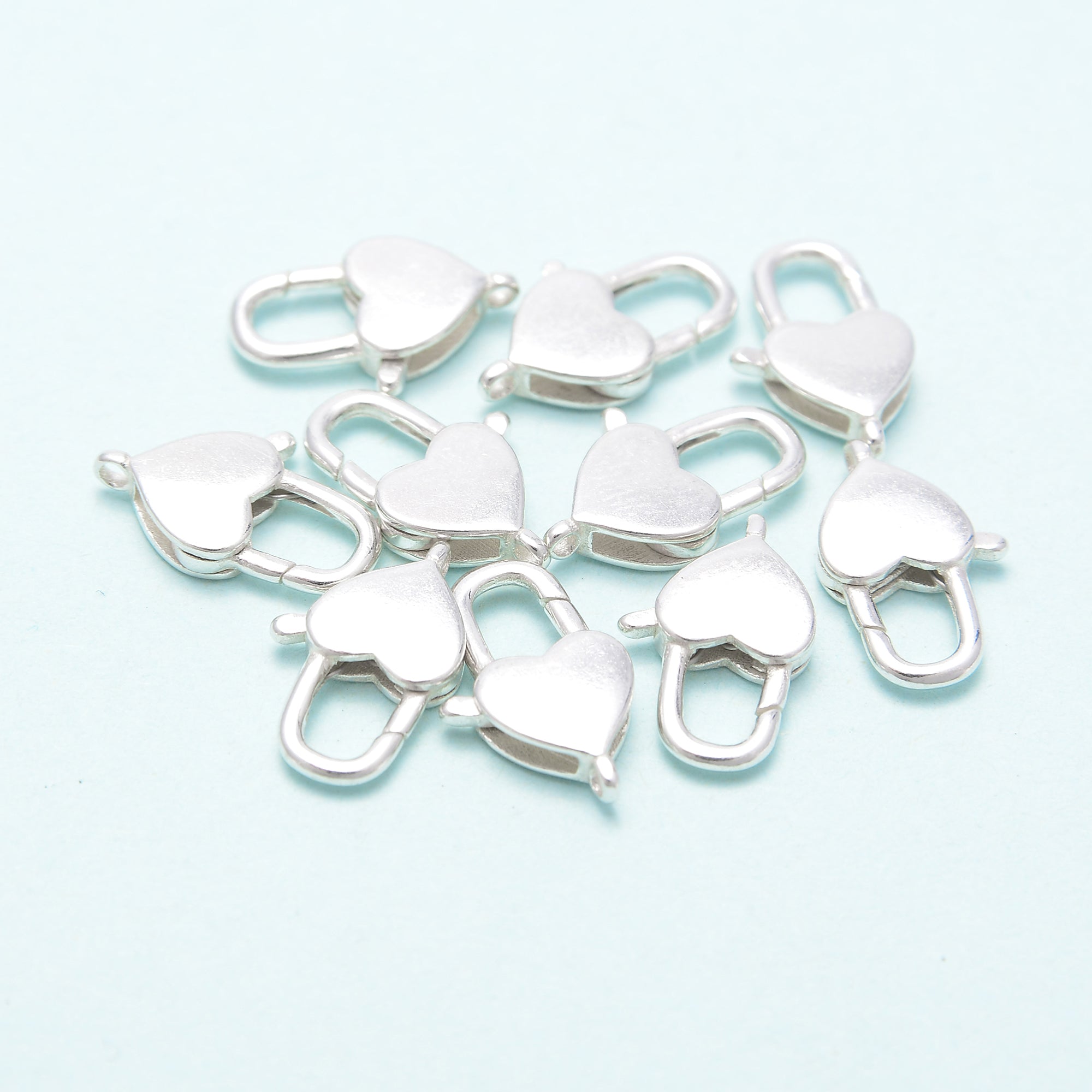 925 Sterling Silver Heart Clasp 8x13mm - 3 Pcs per Pack for Jewelry Making, DIY Bracelets & Necklace Repair | Perfect for Crafters and Jewelry Designers