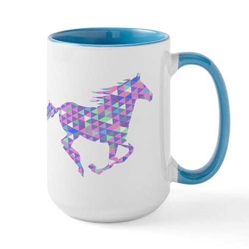 White/Blue Inside - Running Horse Mugs