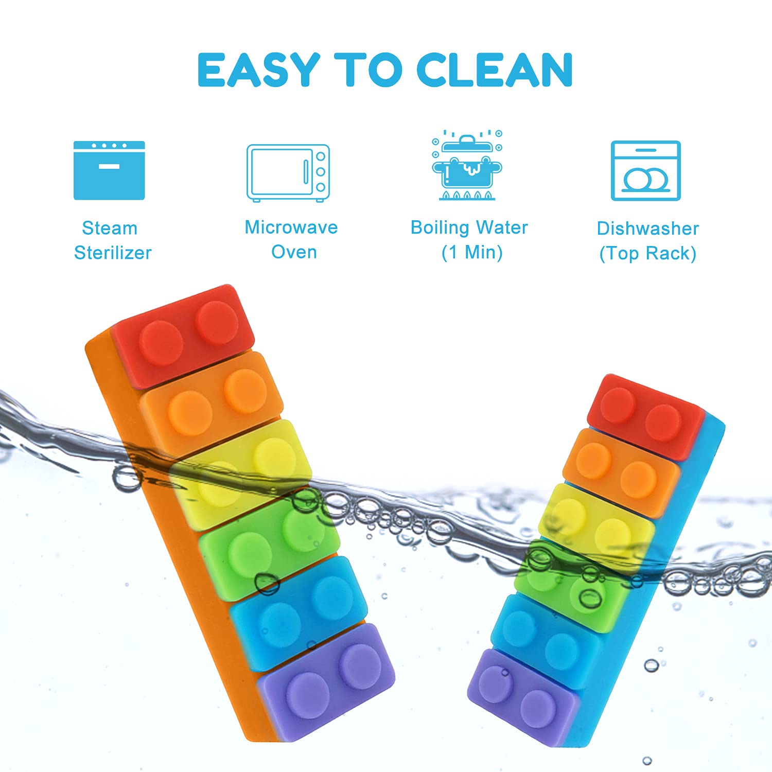 Seeway Sensory Chew Necklaces for Kids & Toddlers - 2 Pack Autism & ADHD Teething Toys, BPA-Free Silicone Oral Motor Chewers for Anxiety Relief - Perfect for School, Travel & Sensory Therapy