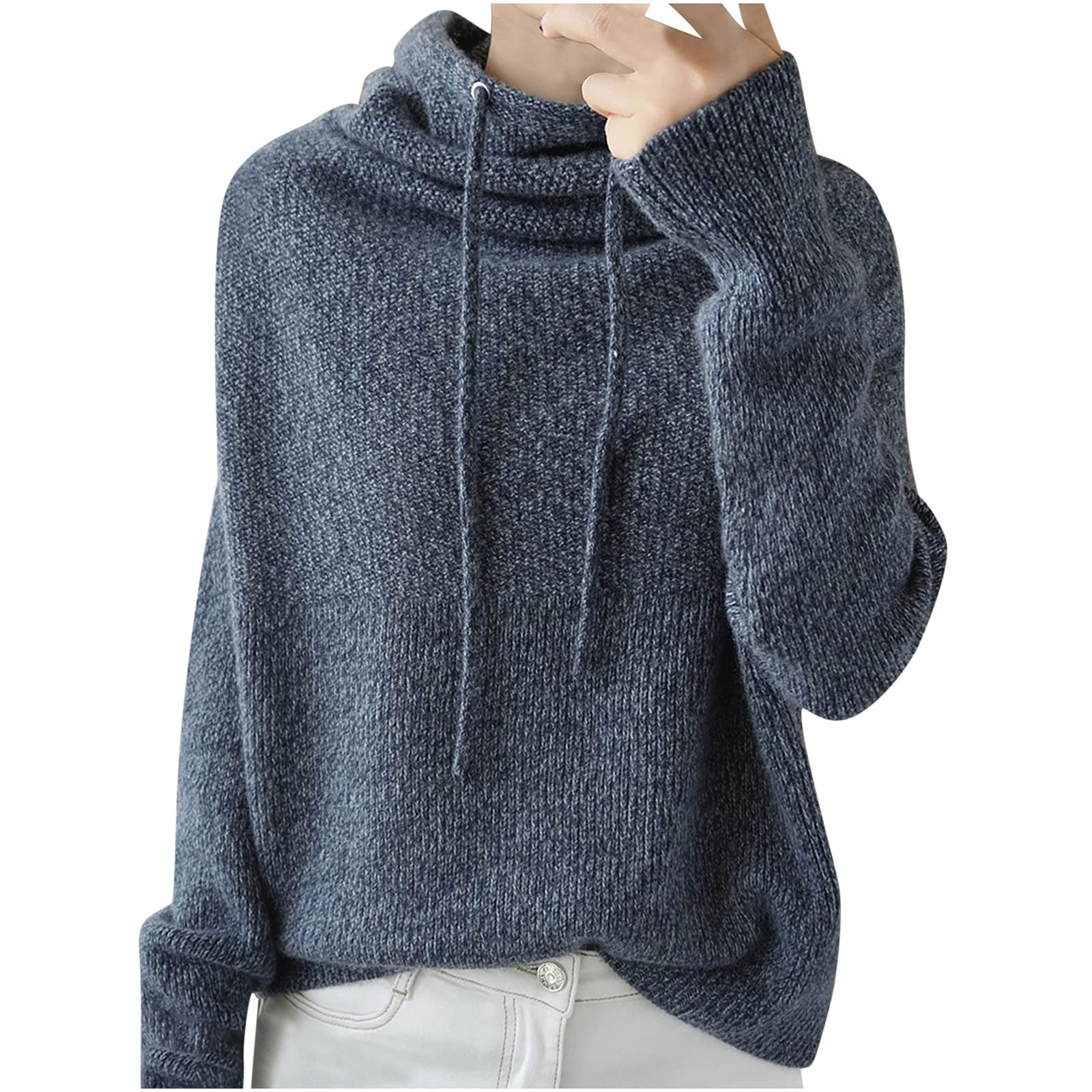 Women's Turtleneck Sweater - Classic Oversized Long Sleeve Waffle Knit Pullover Jumper, Winter Warm Blouse Top | Perfect for Office, Casual Outfits & Holiday Season