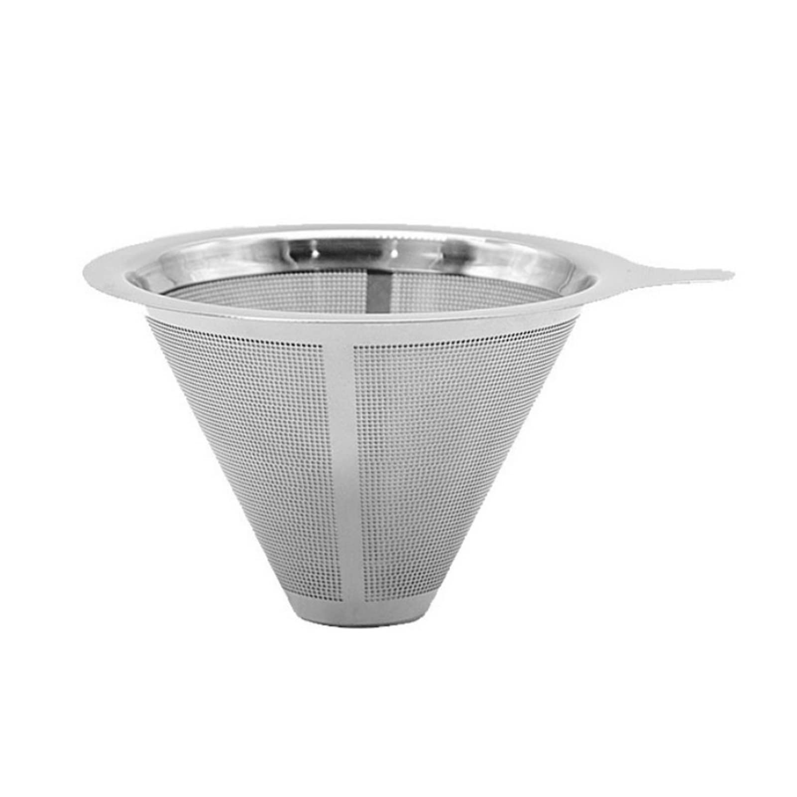 EKDSPW Stainless Steel Reusable Coffee Filter Cone - Fine Mesh Strainer for Pour Over Drip Coffee with Stand Holder (Large Size) | Perfect for Home Brewing, Camping & Office Use