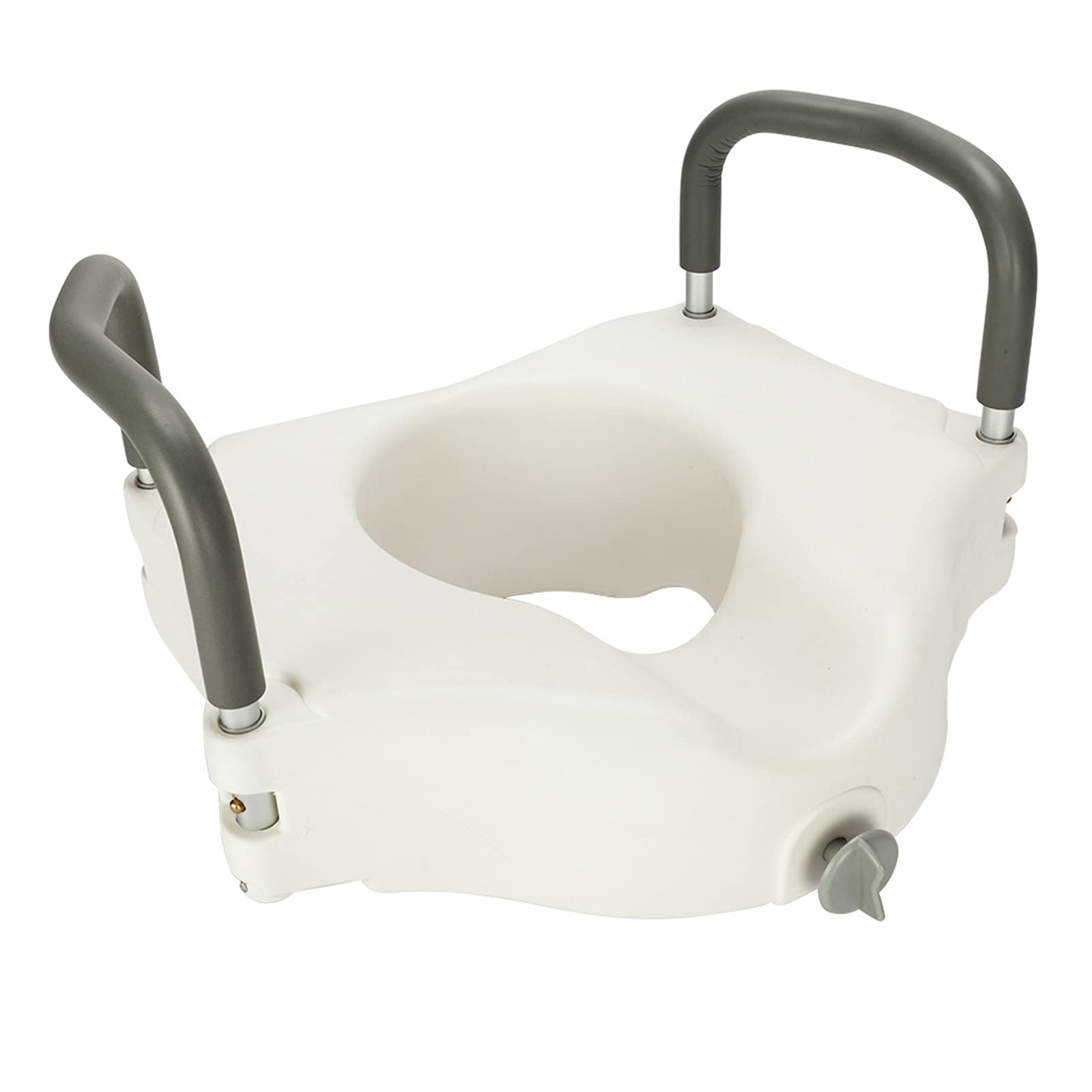 Trlec Raised Height Toilet Seat with Handle - White - Convenient & Easy to Clean - Ideal for Elderly & Disabled Bathroom Safety