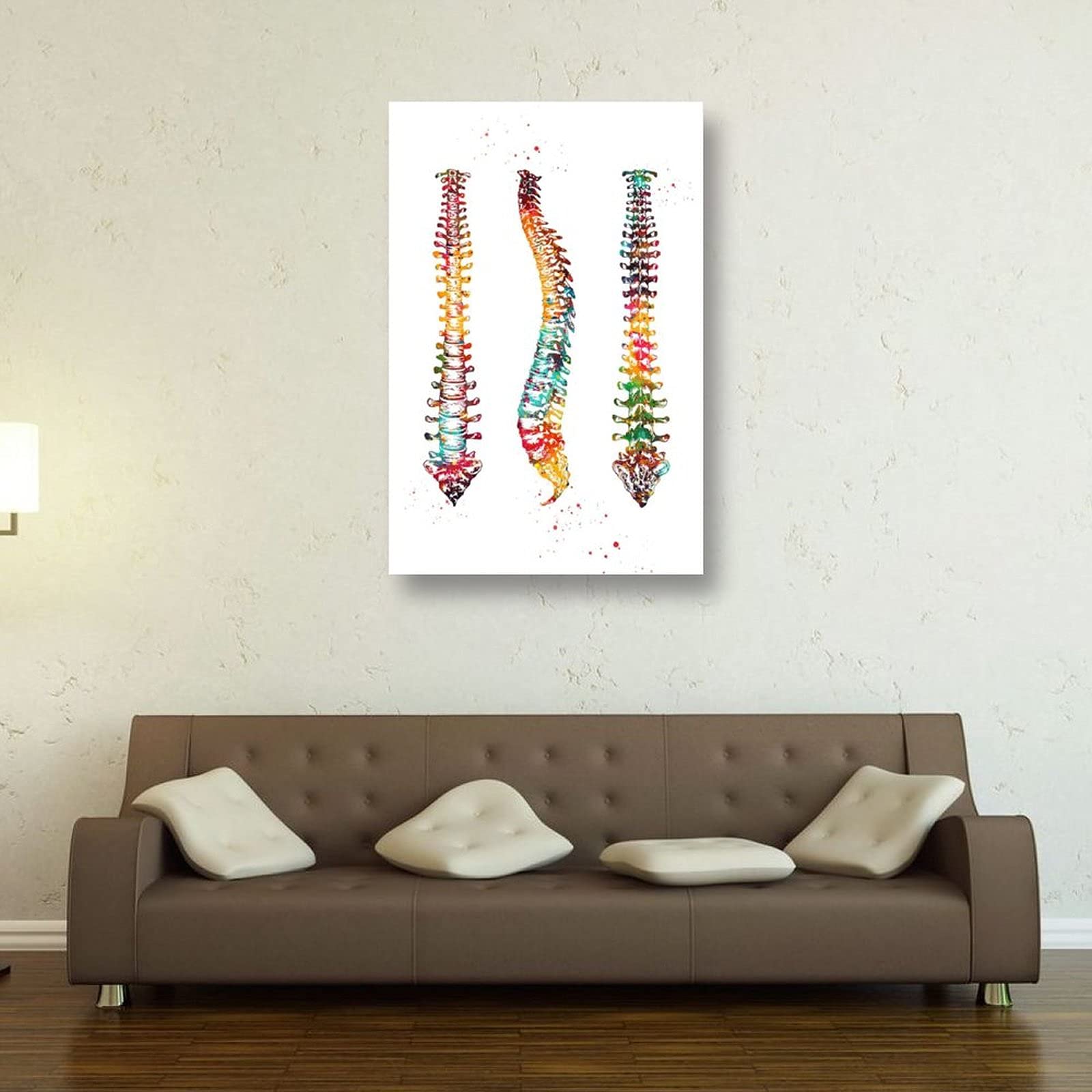 Abstract Spine Art Painting - Modern Medical Art Poster by Rosalias - 24x36 Inch (60x90cm) Canvas Wall Art for Home, Office & Clinic Decor - Framed or Unframed - Perfect Gift for Doctors, Anatomy Lovers & Interior Design
