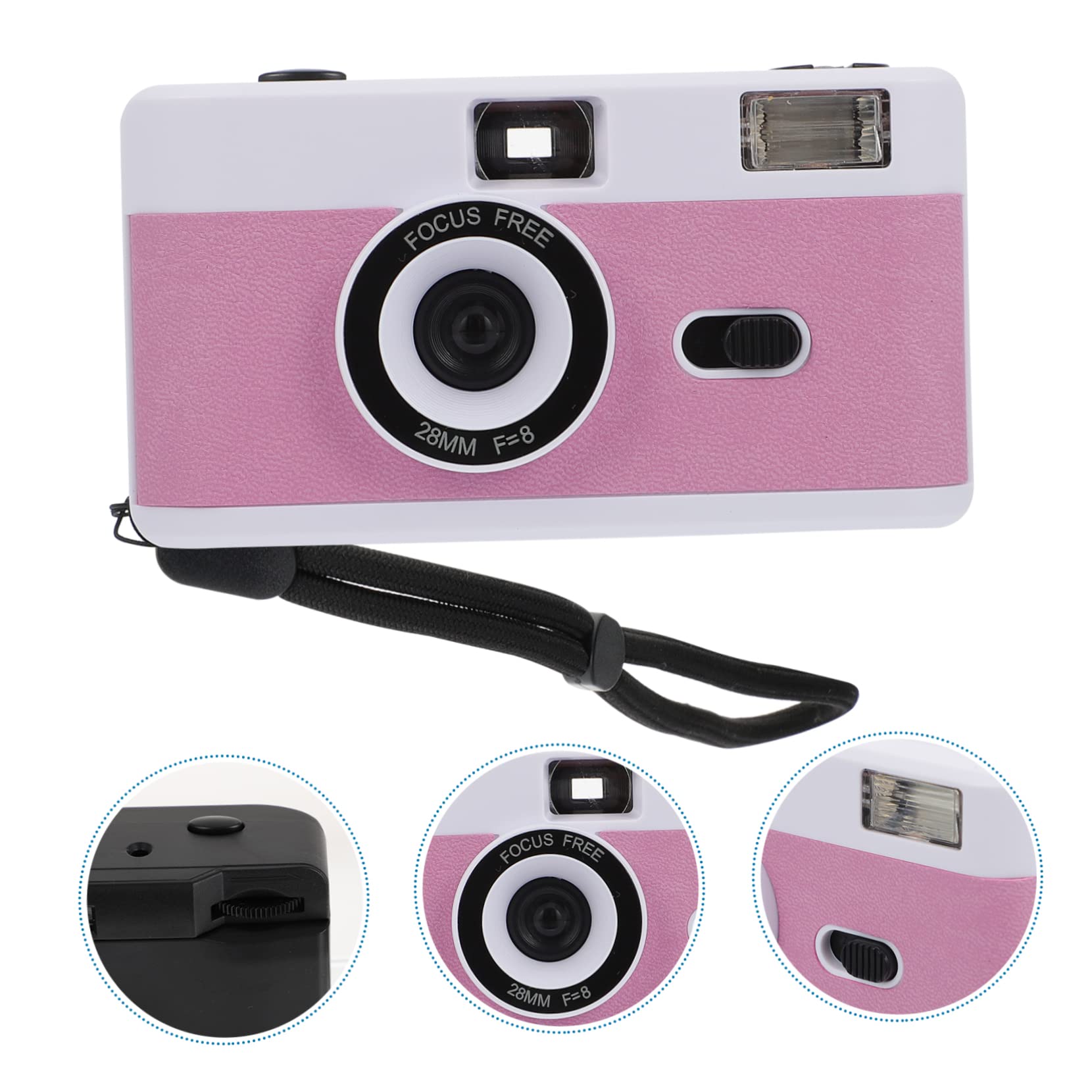DOITOOL 35mm Film Reusable Vintage Retro Camera - Pink, Purple & White - No Battery Needed - Perfect for Travel, Street Photography & Gifts