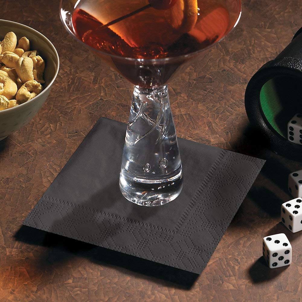 Hoffmaster Premium Black Cocktail Napkins 4.75