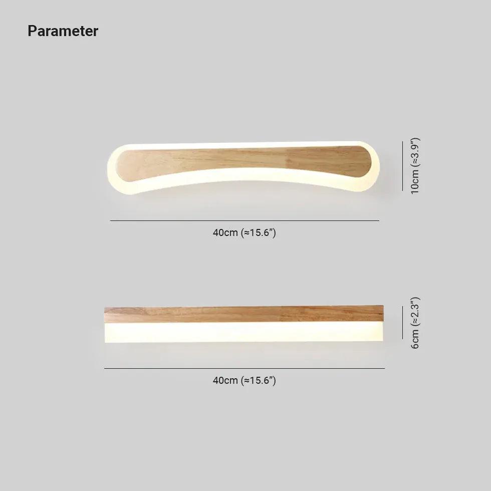 Minimalist Vanity Wooden LED Mirror Lights with Dimmable Touch Control - Perfect for Makeup, Dressing Room & Bathroom Decor