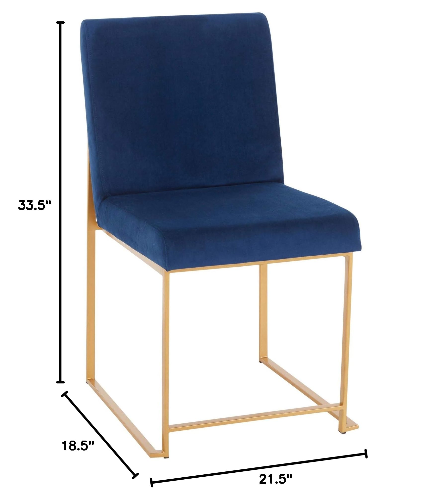 LumiSource High Back Fuji Dining Chair Set of 2 - Modern Upholstered Kitchen Chairs for Dining Table - Comfortable Contemporary Seating for Home, Restaurant & Office Use