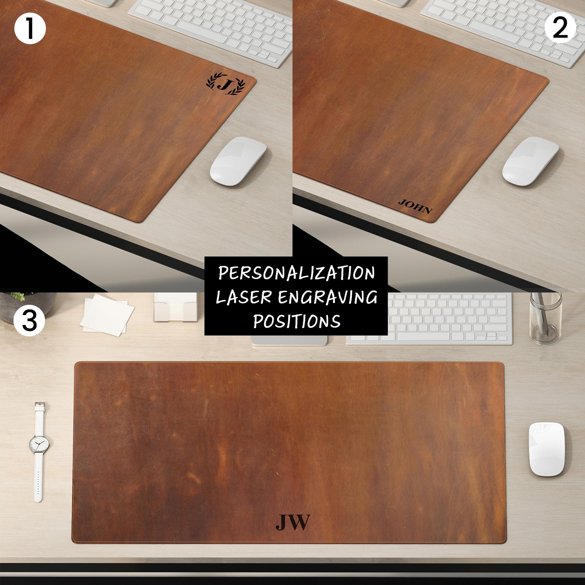 Premium Custom Handmade Leather Desk Mat 26