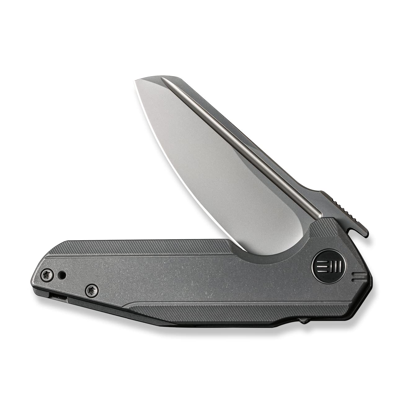 WE Knife WE210171 Starhawk Framelock Folding Knife - Gray Titanium Handle, Premium EDC Pocket Knife for Outdoor Camping, Hiking & Everyday Carry