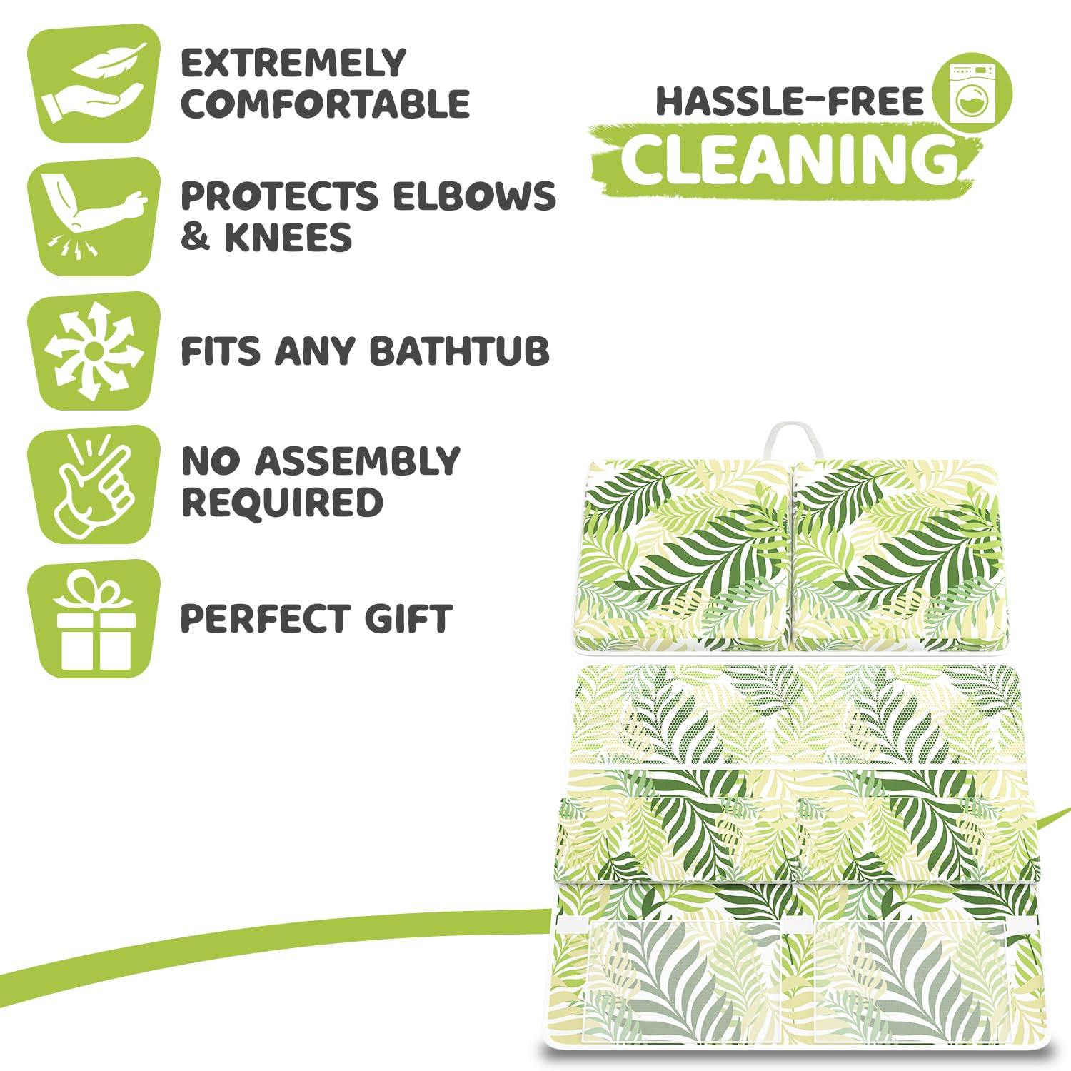 Waterproof Memory Foam Baby Bath Kneeler & Elbow Rest Pad Set - Soft Bathing Mat Organizer for Infants & Toddlers | Non-Slip Sponge Cushion for Safe Bath Time | Perfect for Newborns, Bathtub, and Shower Use