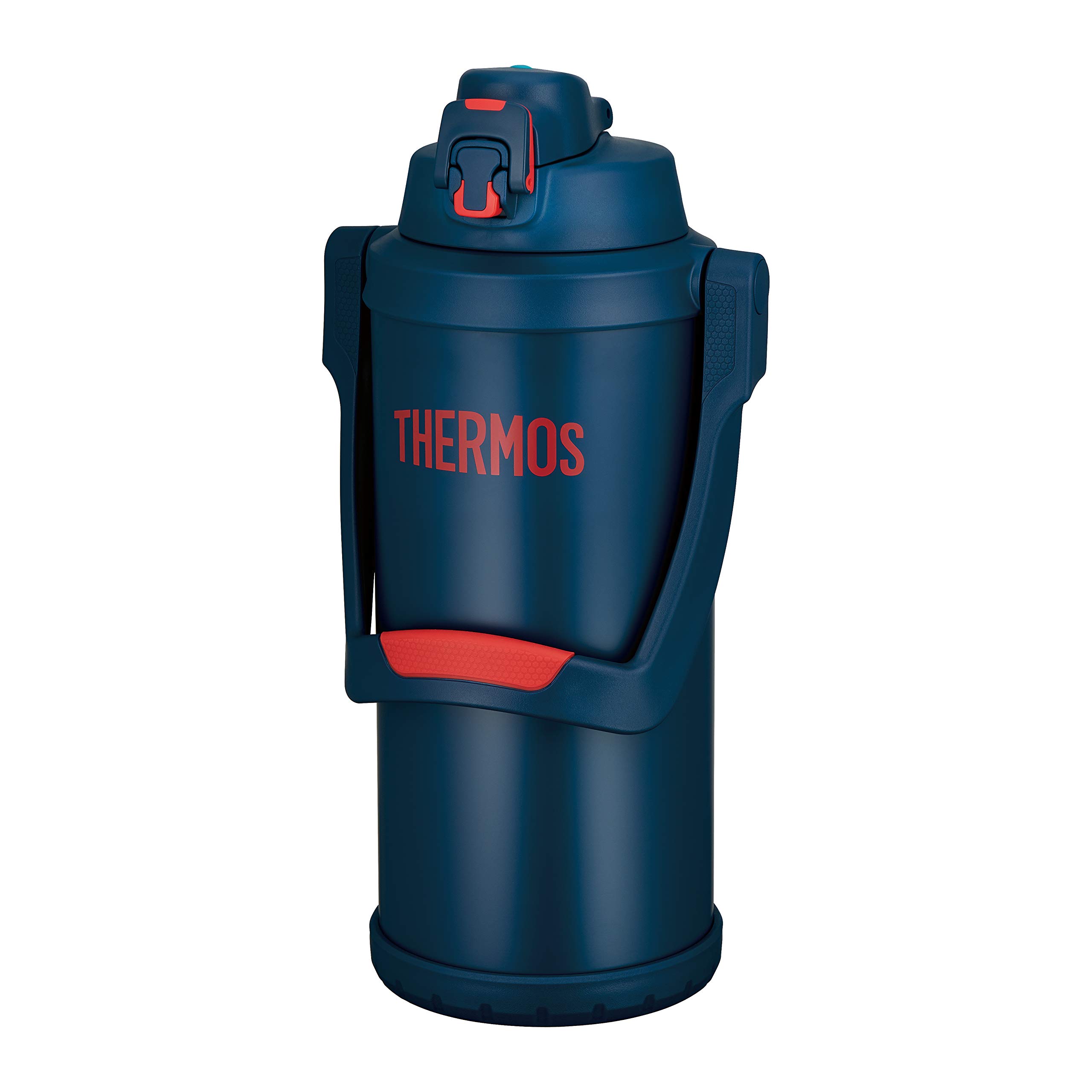 Thermos FFV-3001 NV-R Vacuum Insulated Stainless Steel Water Bottle - 0.8 Gallon (3.0L) Leakproof Sports Jug for Gym, Hiking & Outdoor Activities - Navy Red Color