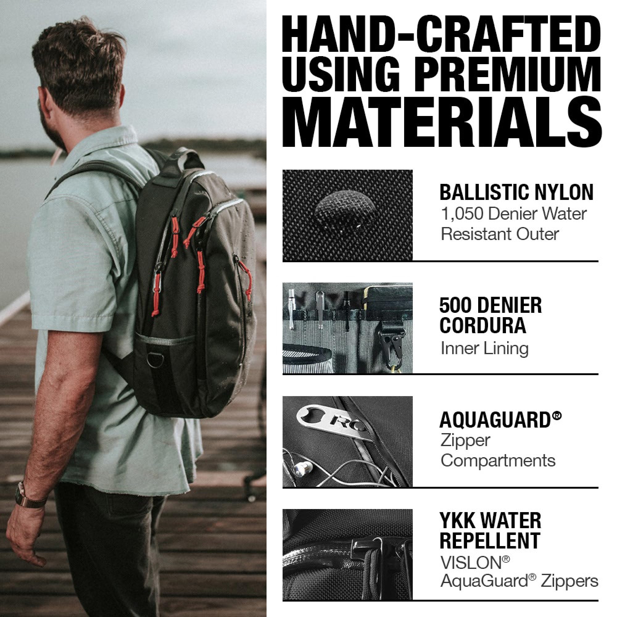 DEFY Bucktown Waxed Canvas Backpack - 23L Durable Utility Backpack for Men & Women, Water-Resistant Work Bag with 17