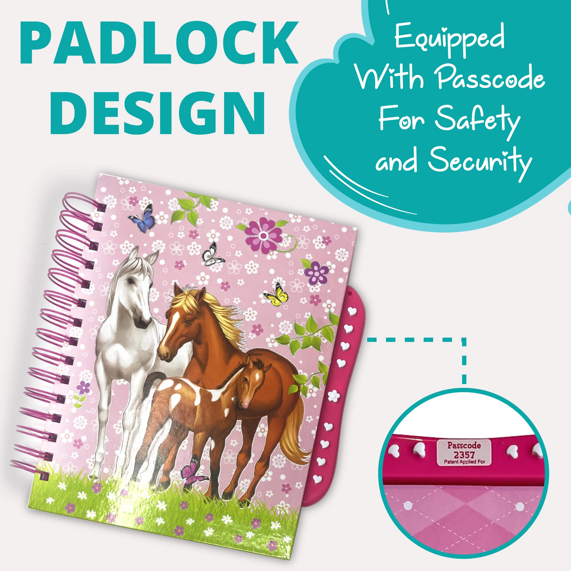 Equestrian Scrapbook Kit for Girls - 114 Piece DIY Horse Scrapbooking Supplies with Stickers, Jewels & Washi Tape | Perfect Gift for Little Girls & Tweens | Great for Birthday Parties, Craft Projects & Memory Keeping