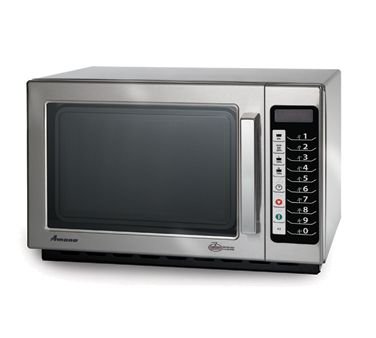 Amana RCS10TS Commercial Microwave Oven - 1.0 Cu. Ft. Countertop Microwave for Restaurants, Cafes & Food Trucks - Fast Heating & Durable Stainless Steel Design