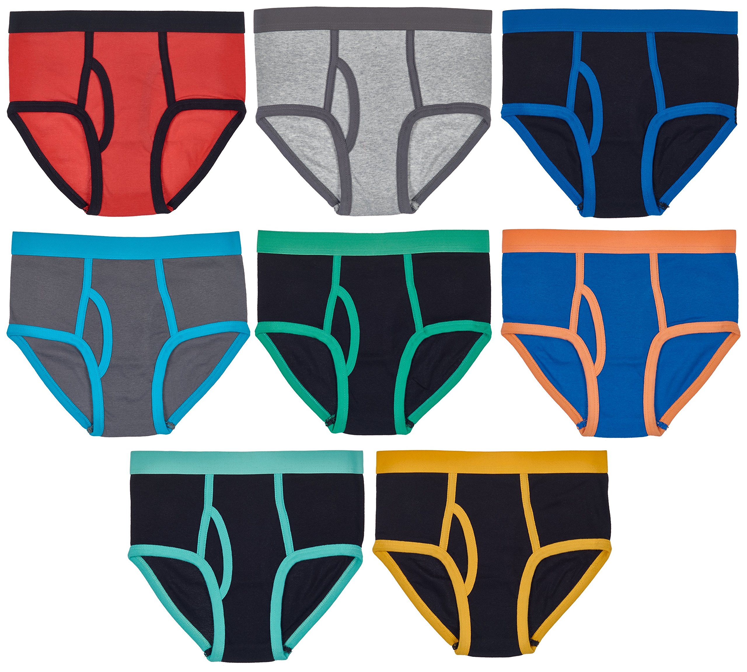 Trimfit Boys Soft 100% Cotton Tagless Briefs Underwear 8 Pack - Comfortable Kids Underwear for School, Sports & Everyday Wear