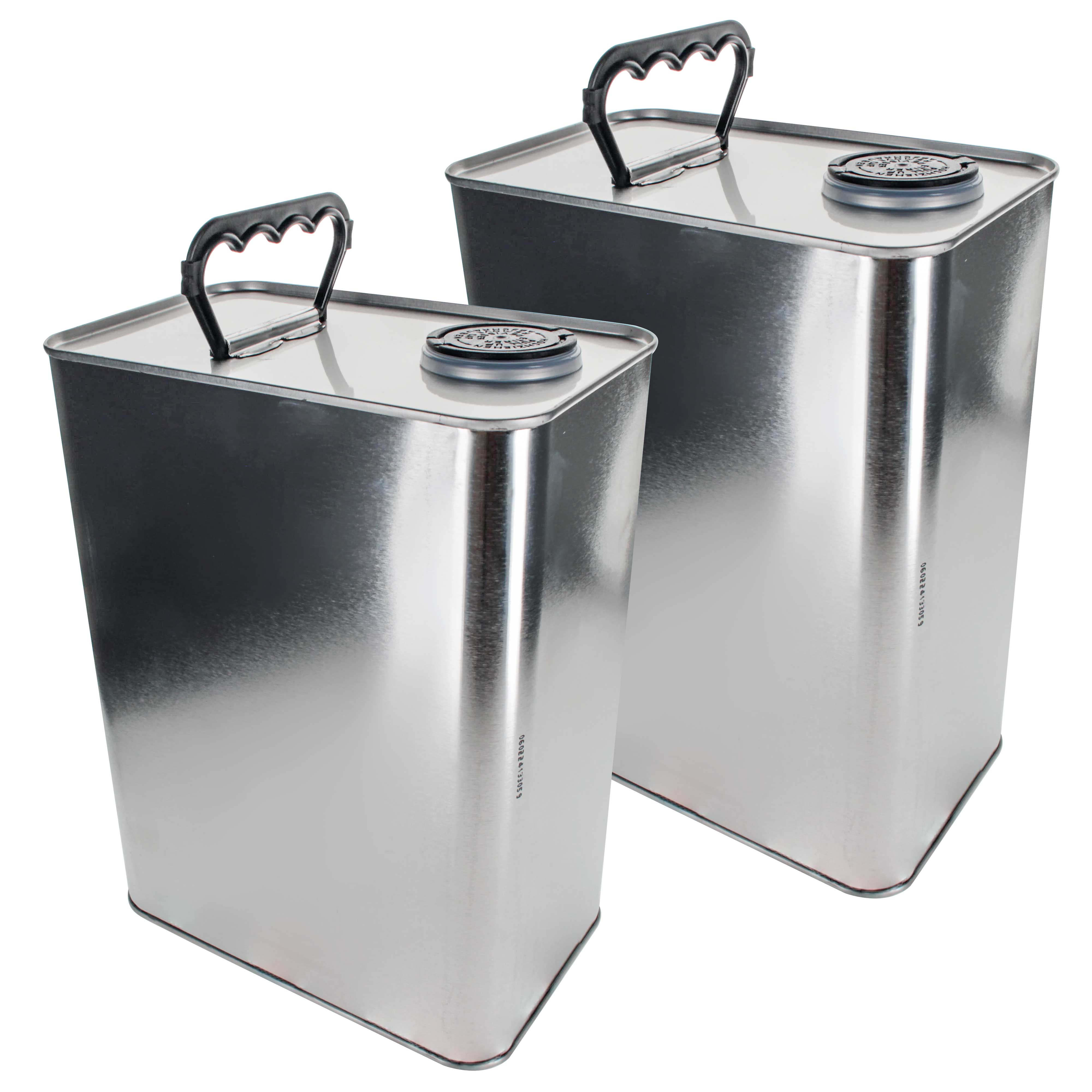 1 Gallon Empty F Style Metal Rectangular Solvent Can with Caps - Pack of 2, 128 fl oz Steel Paint Storage Container with Pull Up Spout | Unlined Can for Thinner, Automotive Coatings & Solvents - Ideal for DIY Projects, Auto Shops & Industrial Use