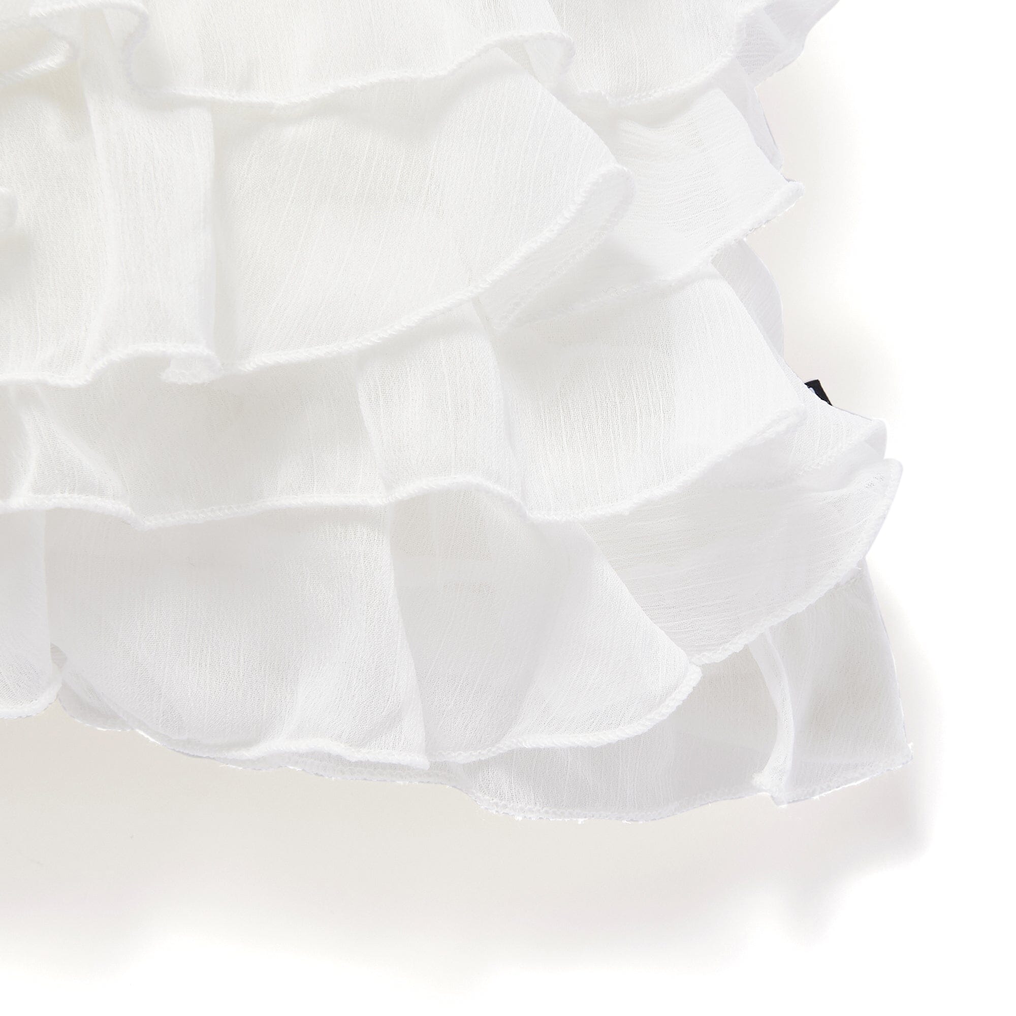 Elegant White Chiffon Frill Cushion Cover 18x18 Inches - Soft & Stylish Home Decor for Living Room, Bedroom, or Nursery