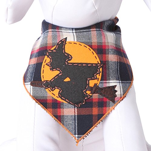 4 Pack Halloween Dog Bandanas for Medium to Large Dogs - 100% Cotton Pet Bandanas with Cute Appliques - Perfect for Halloween Costumes, Pet Parties & Photo Shoots