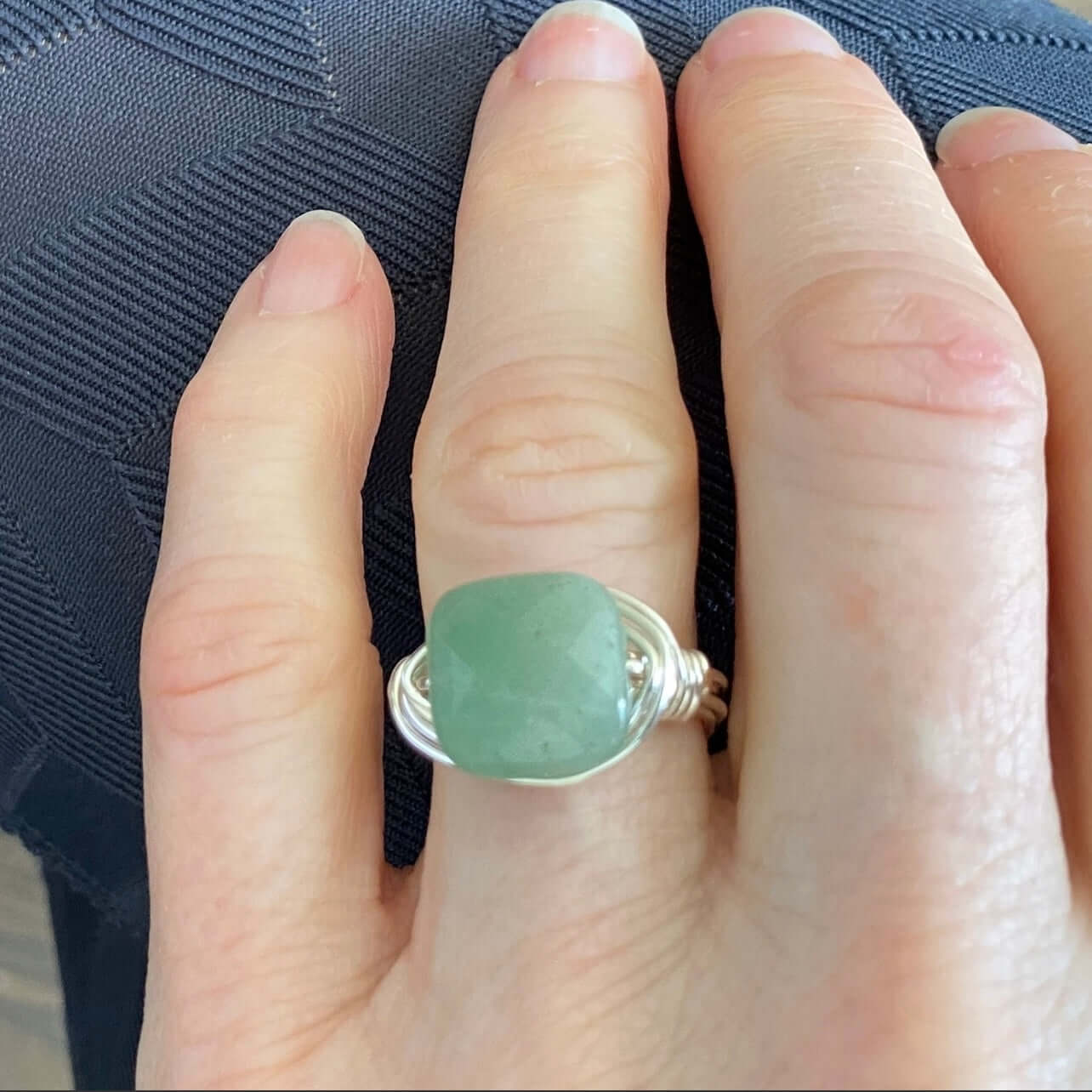 Handmade Aventurine Green Ring - Genuine Stone Jewelry, Artisan Crafted in USA - Perfect for Boho, Hippie & Nature-Inspired Fashion