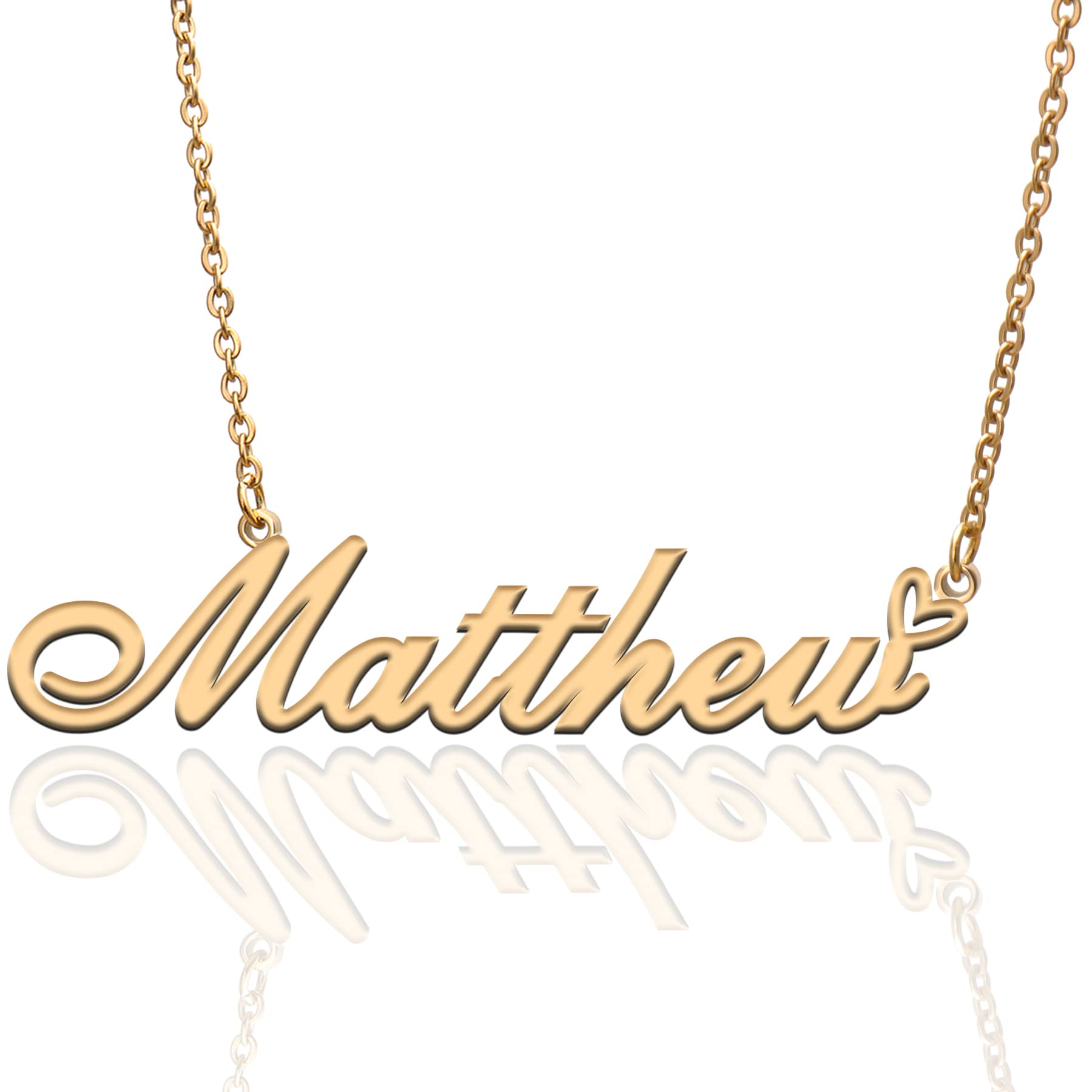 RONKAH Custom Personalized Name Necklace - Gold Plated Heart Pendant for Women, Best Gift for Girl, Mother, Daughter, Friendship - Christmas, Birthday, Anniversary - Perfect for Everyday Wear & Special Occasions