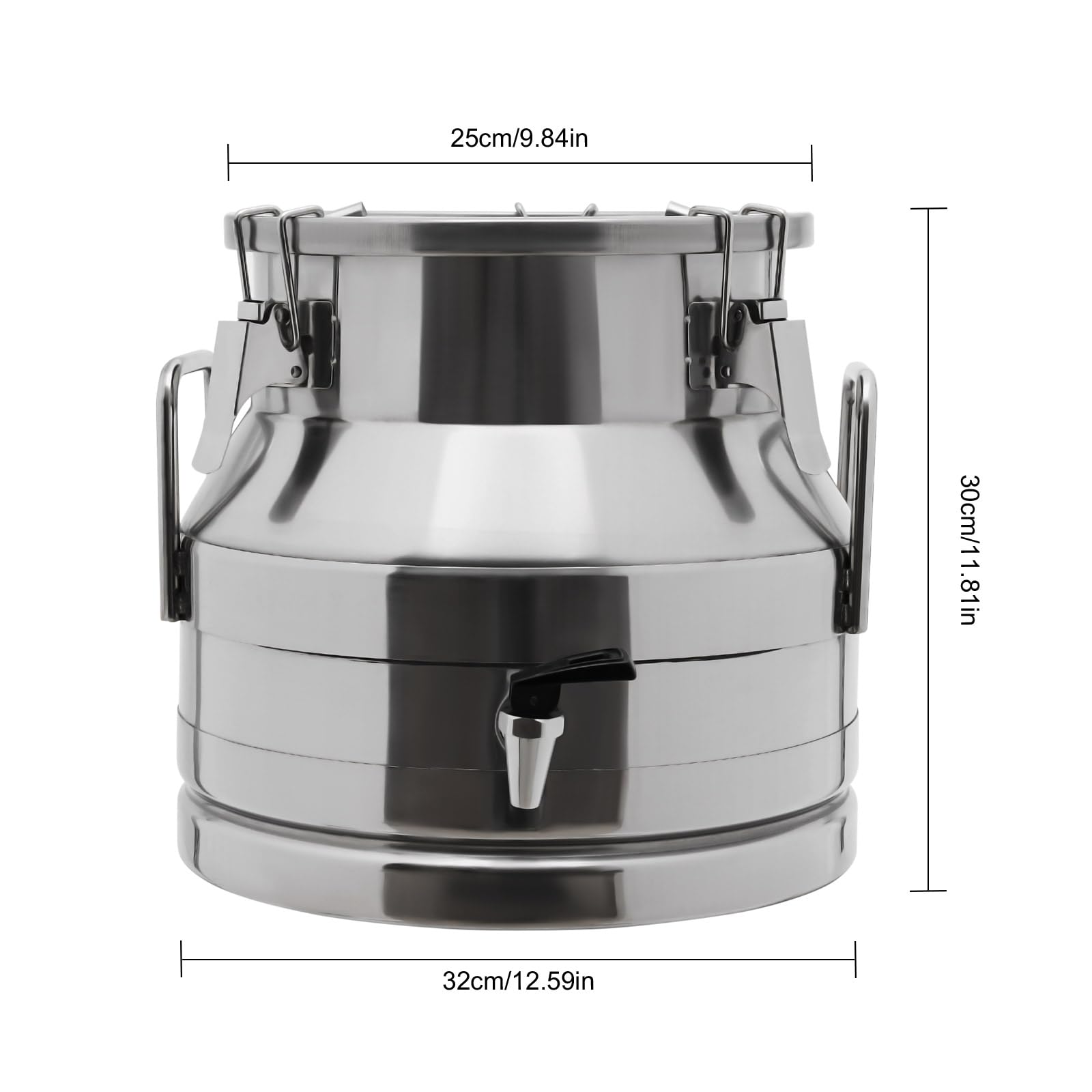 3.1 Gallon Stainless Steel Milk Can with Faucet - Food Grade Milk Jug, Wine Bucket, Liquid Storage Container for Dairy, Beverage & Oil - Perfect for Farm, Brewing, Restaurant & Home Use