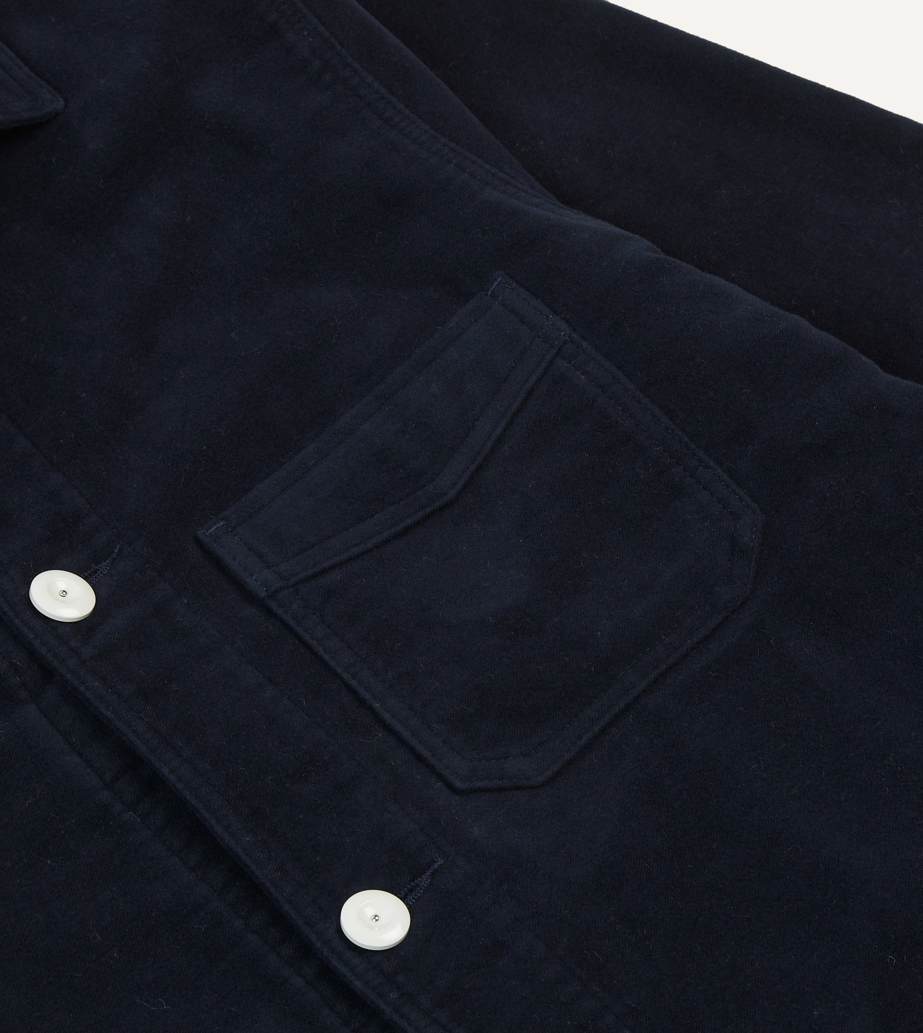 Drake's Navy Moleskin Five Pocket Chore Jacket by St. JOHN | Men's Workwear & Casual Outerwear | Perfect for Outdoor Activities, Work & Everyday Wear