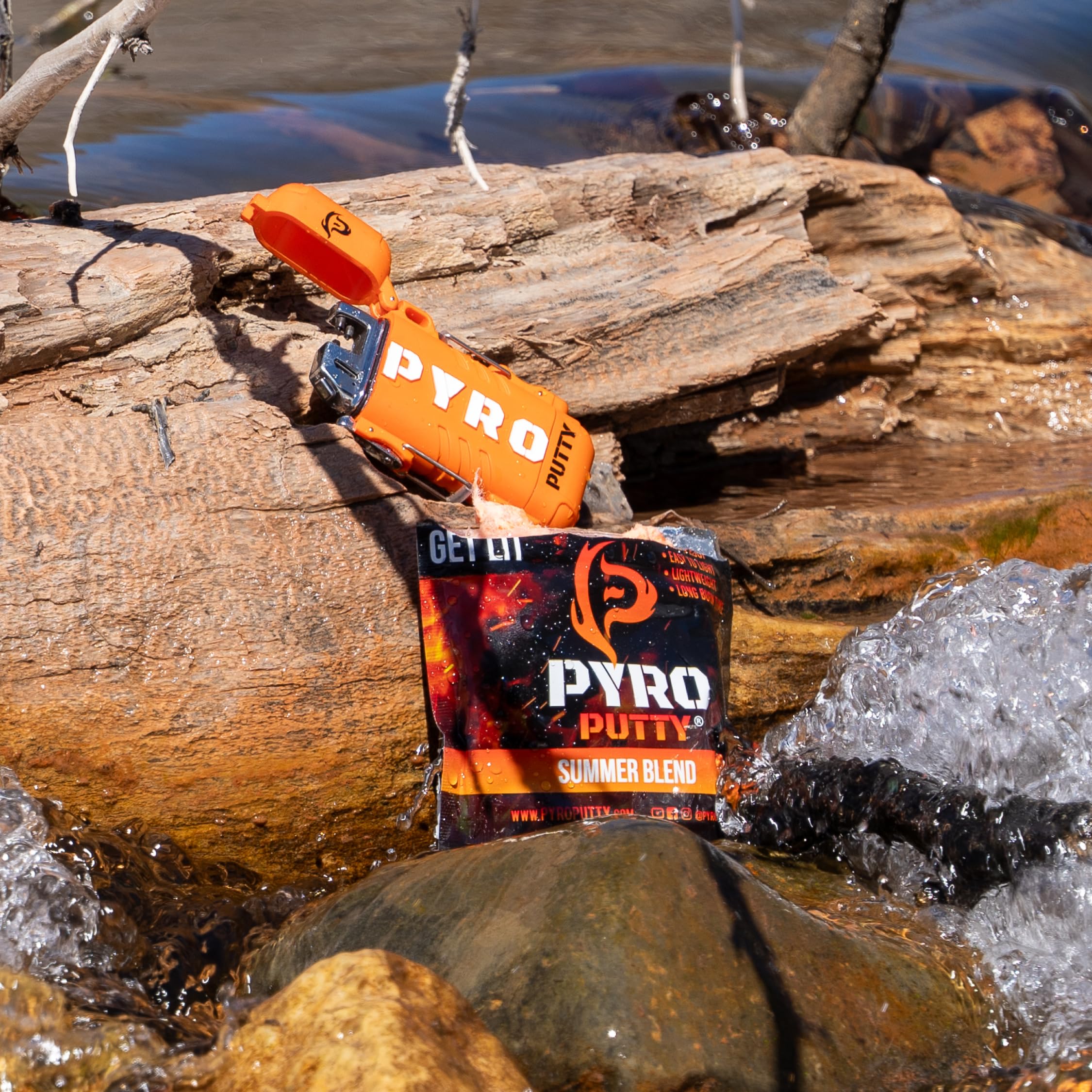 Pyro Putty Stow and Go Rechargeable ARC Lighter: Waterproof Fire Starter for Survival, Backpacking, and Outdoor Adventures - Includes Single Use Summer Putty for Camping, Hiking, and Emergency Preparedness