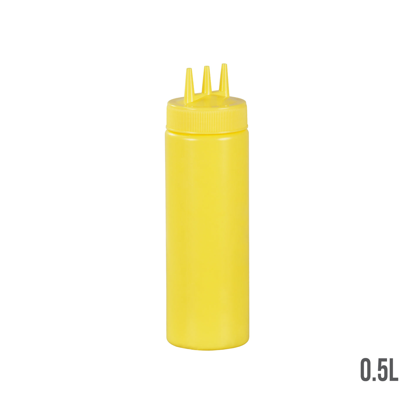 SAUCER BOTTLE TRI NOZZLE 18OZ/YEL LX660 (HFH8032Y) - Squeeze Bottle for Condiments, Sauces, and Dressings - Perfect for Home Kitchen, Restaurants, and Food Service