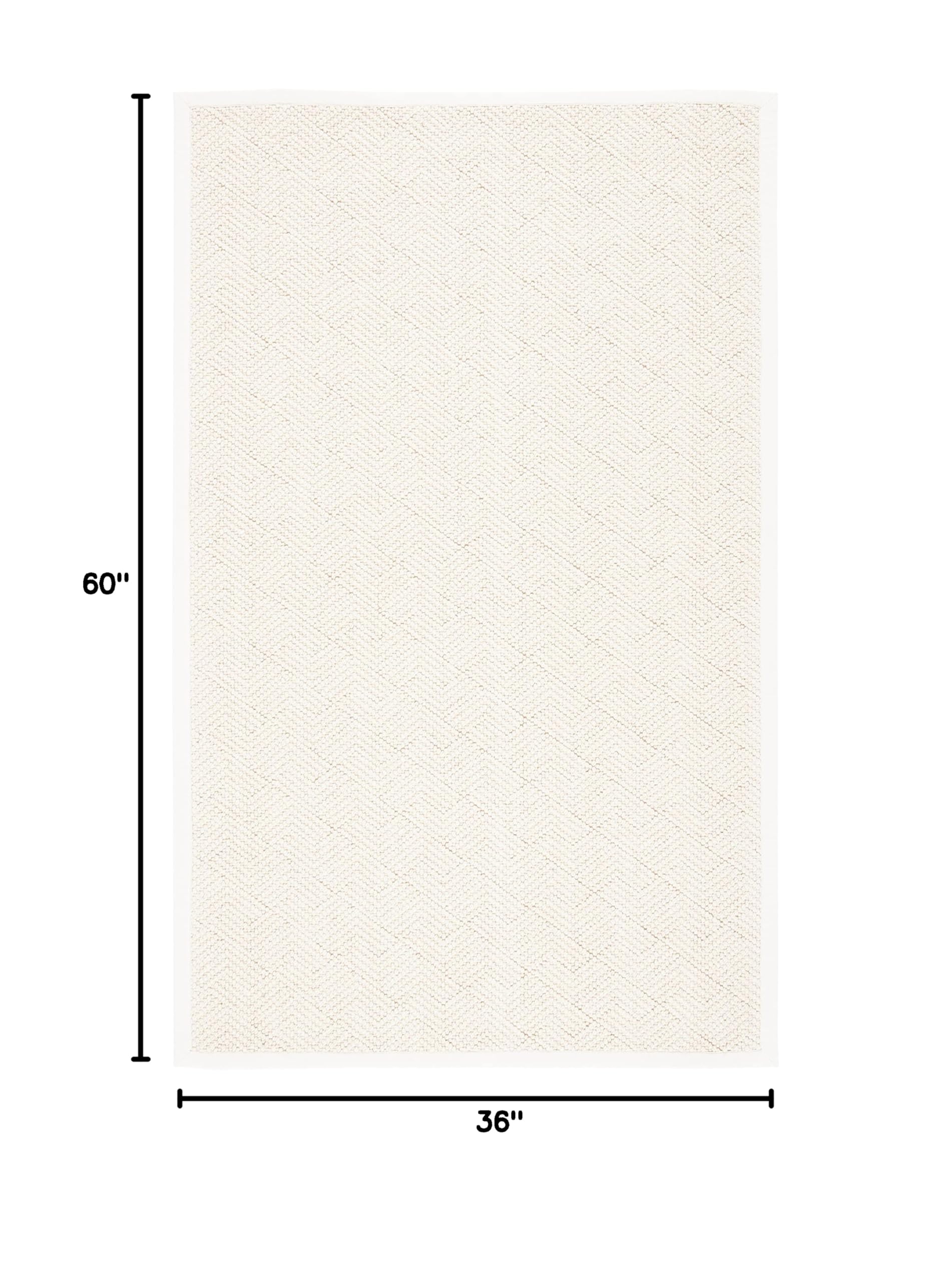 SAFAVIEH Handmade Wool & Jute Natural Fiber Accent Rug - 3' x 5' Ivory Area Rug for High Traffic Areas, Durable Floor Mat for Entryway, Living Room, Bedroom (NF487A) - Perfect for Boho, Farmhouse & Coastal Home Decor