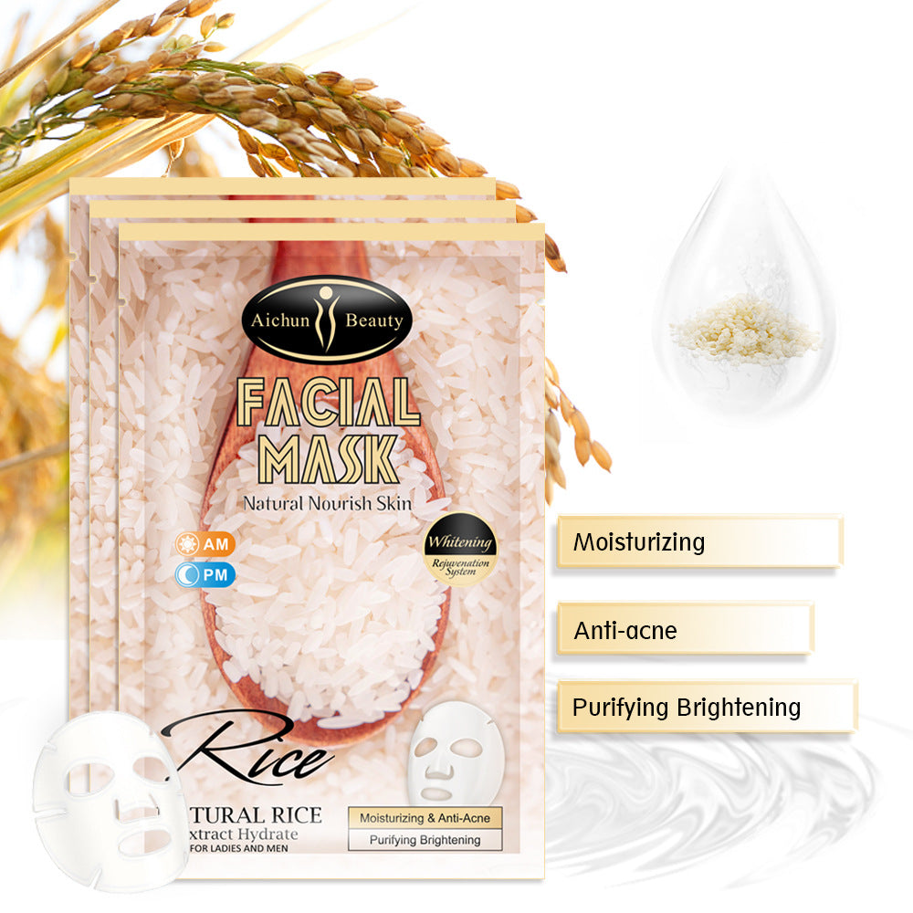 Premium Rice Face Mask for Brightening & Hydration - Natural Skin Care Treatment for Glowing Complexion - Perfect for Daily Skincare Routine & Spa Days