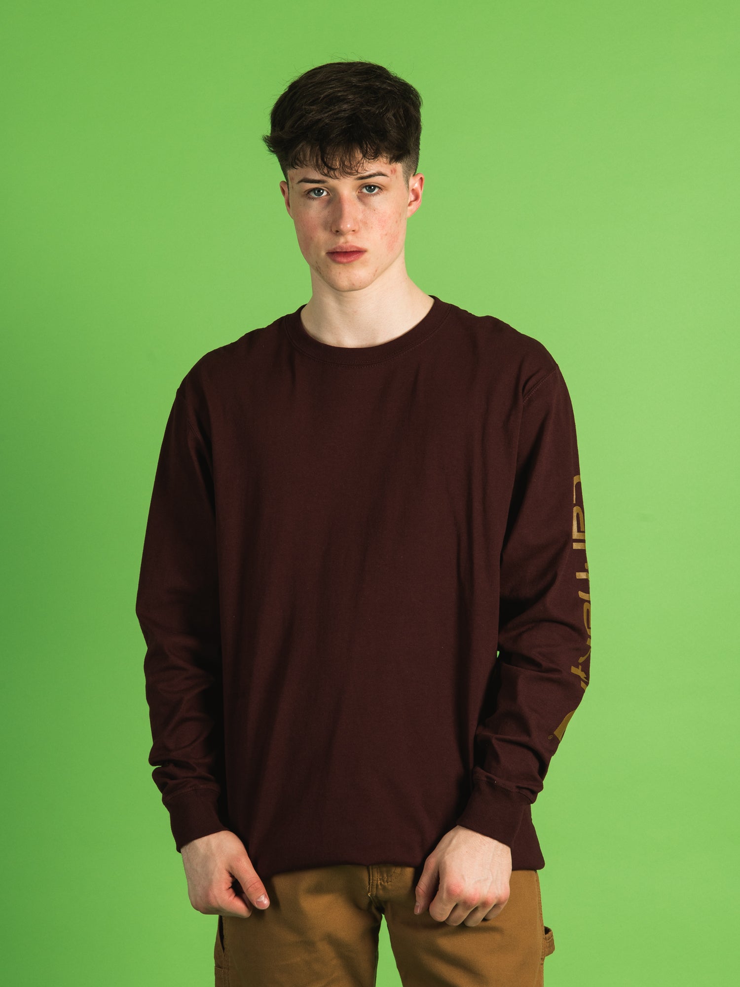 Carhartt Men's Long Sleeve Graphic T-Shirt with Logo - Comfortable Cotton Tee for Work, Casual Wear & Outdoor Activities