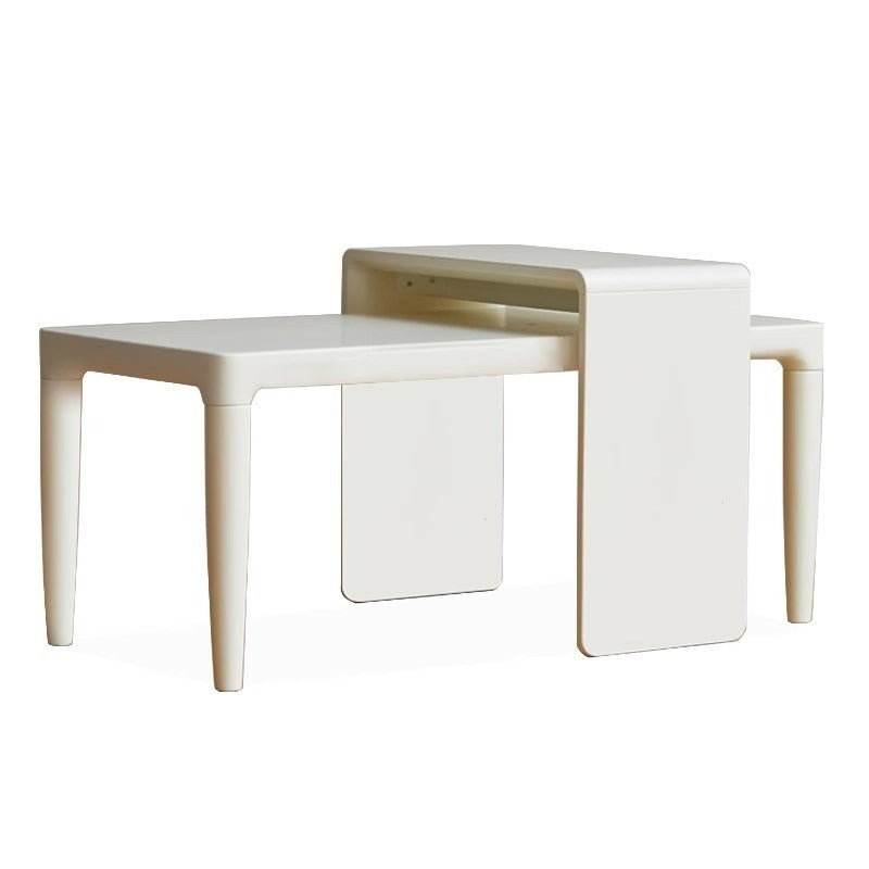 Solid Pine Wood Coffee Table and Side Table Set - Nordic Style Modern Living Room Furniture for Home Decor and Small Space