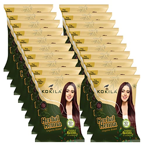 Organic Burgundy Henna Hair Color with Ayurvedic Herbs - 6 Natural Herbal Conditioning Formula, Pack of 20 (10g Each) | Safe Chemical-Free Hair Dye for Women & Men | Perfect for Gray Coverage, Natural Highlights & Hair Treatment at Home