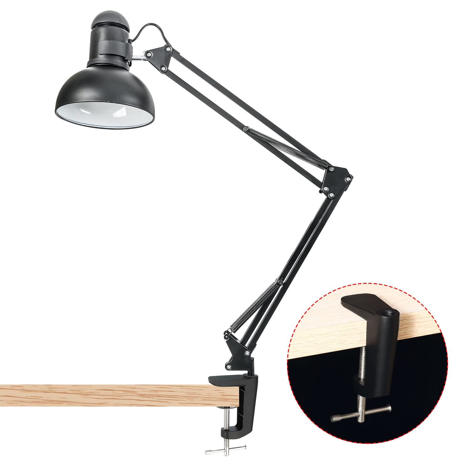 **PATIKIL 2-Pack Adjustable C-Shaped Replacement Clamp for Lamps & Microphone Arms – Universal Desk/Table Mount Clamp, Silver – Perfect for Home Office, Studio & Workspace Lighting**