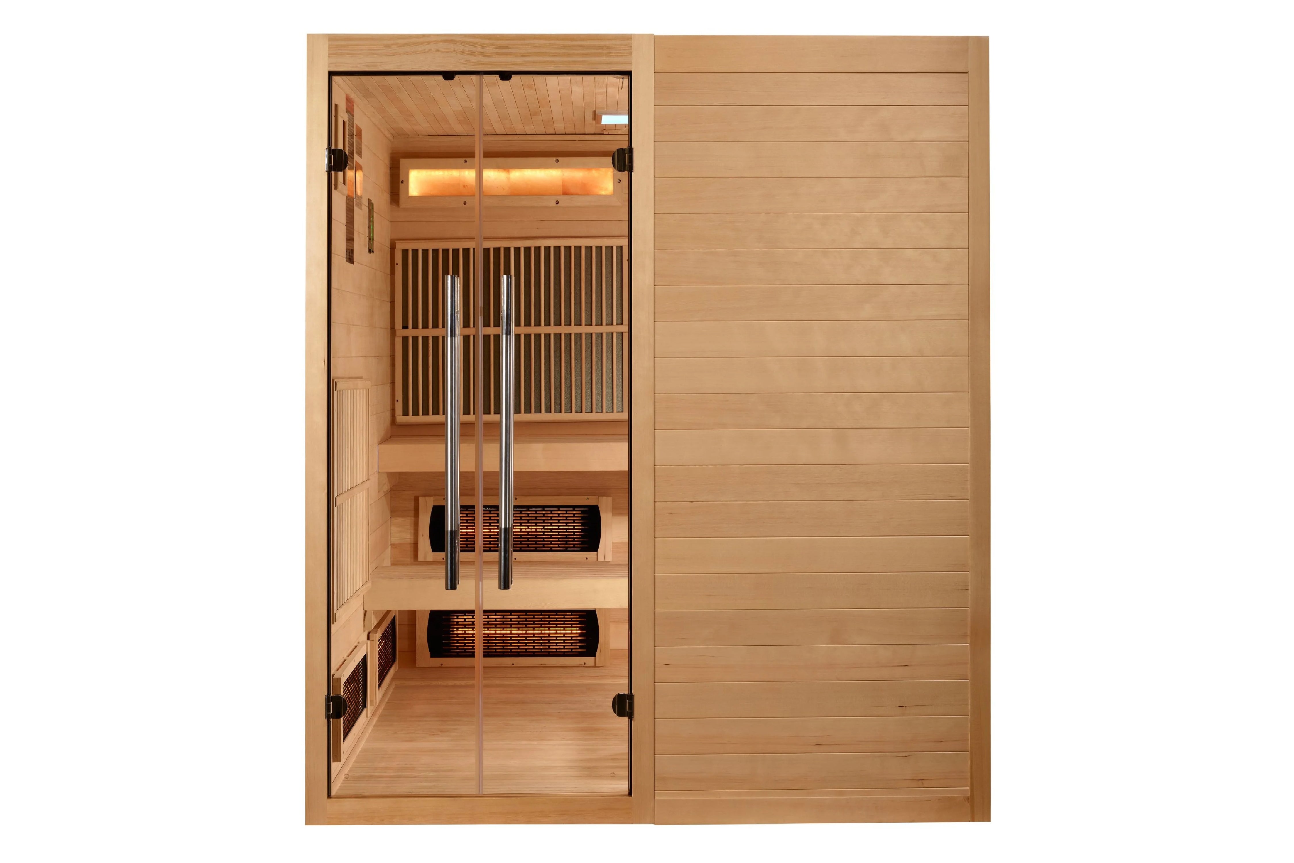 Golden Designs 2025 Toledo 6-Person Indoor Hybrid Sauna with Carbon Heaters - Home Spa Relaxation & Detox for Family Wellness