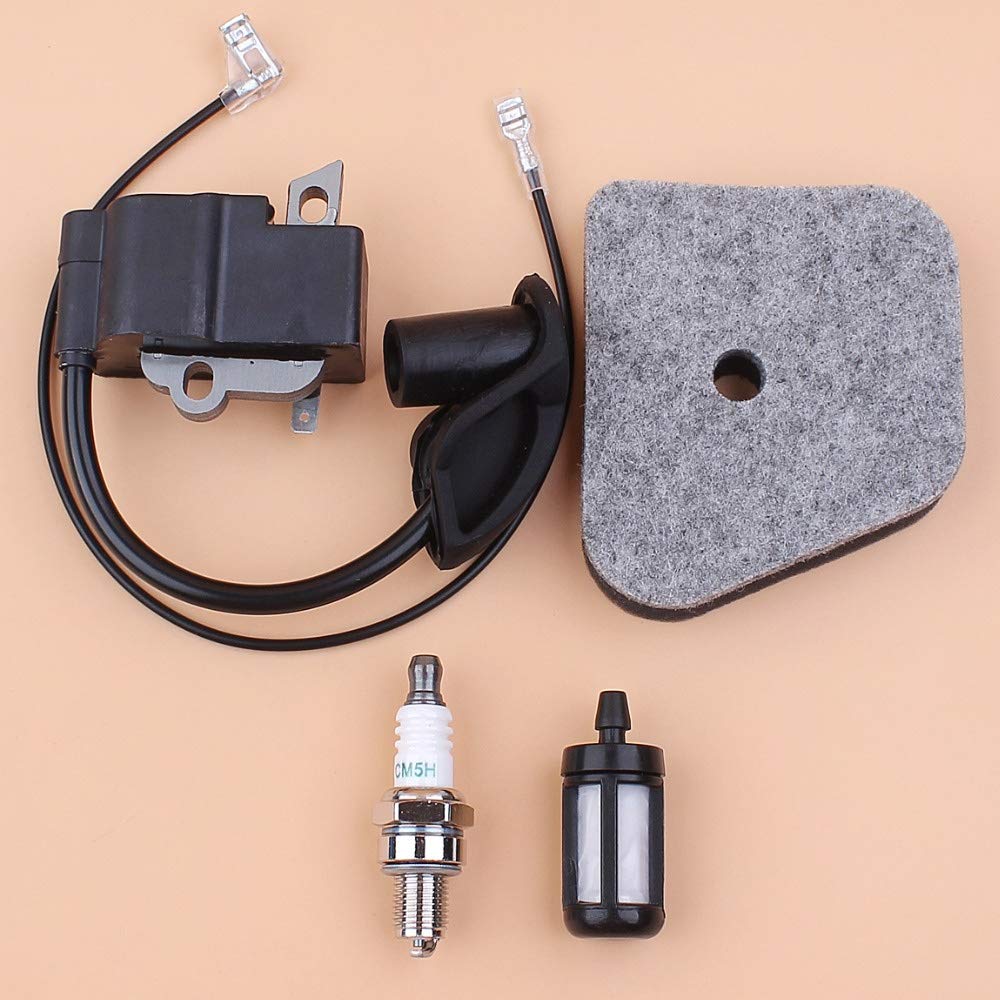STIHL FS90 FS100 FS110 FS130R KM90 HL95 HL100 HT100 HT101 Trimmer Ignition Coil Air Filter Spark Plug Replacement Parts - Compatible with Lawn Care, Landscaping & Garden Maintenance Equipment