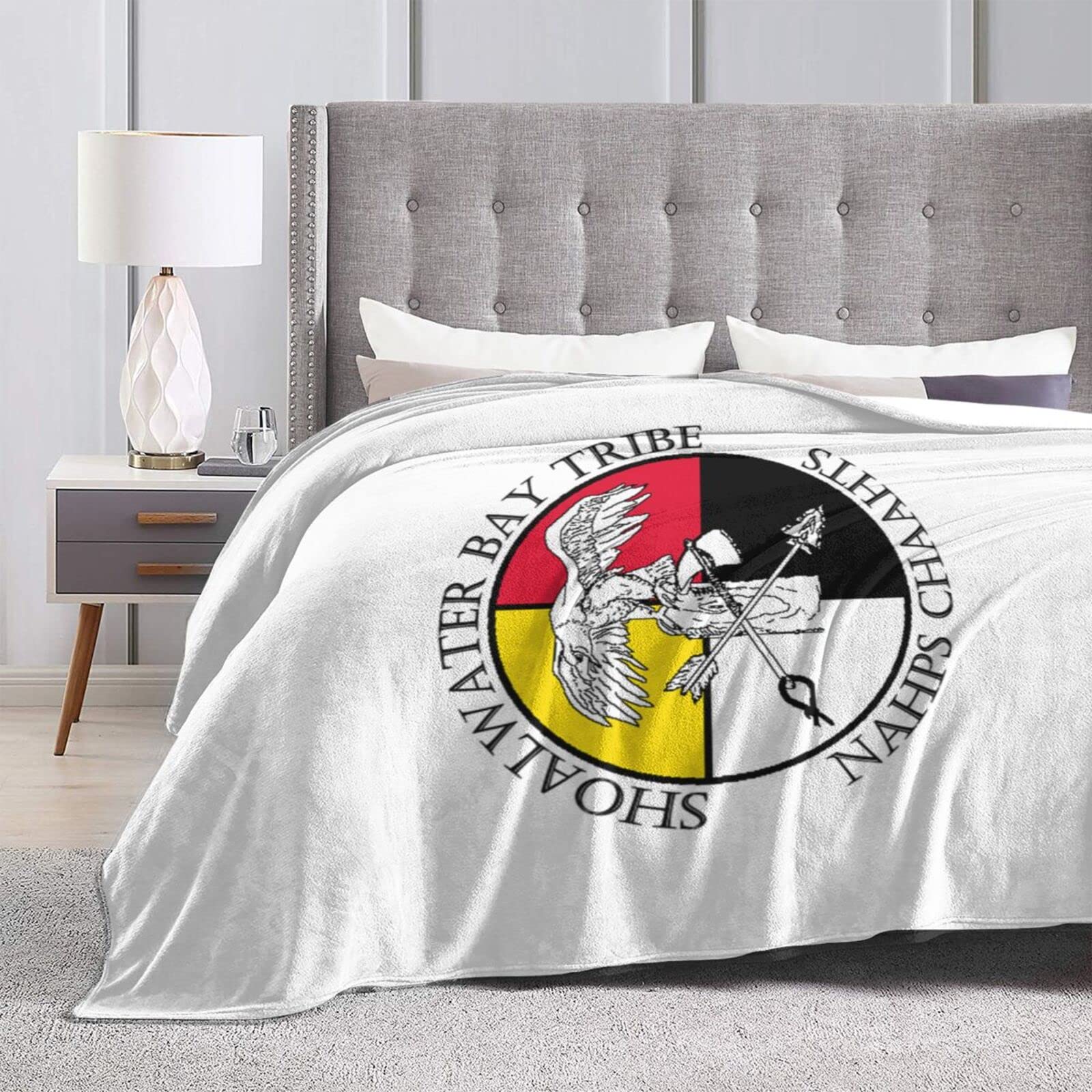 Shoalwater Bay Tribe Flag Throw Blanket 60