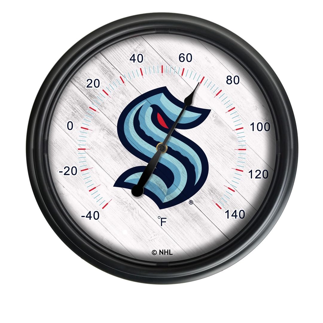 Seattle Kraken Indoor Outdoor LED Thermometer - Digital Temperature Gauge for Home, Office, Fridge, Freezer & Outdoor Use - Waterproof & Accurate Readings