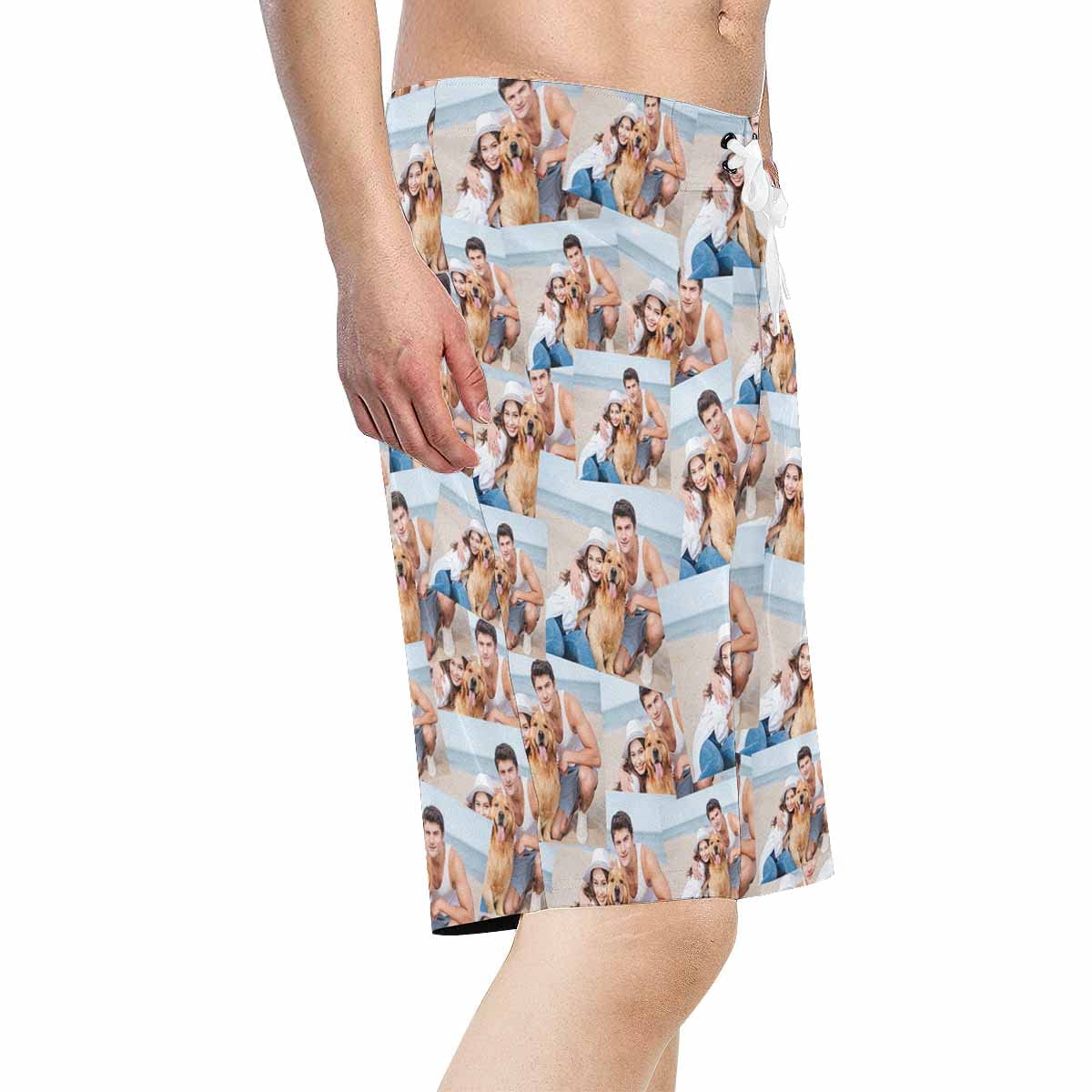Custom Personalized Swim Trunks with Face Print - Men's Funny Beach Shorts with Wife's Photo - Quick Dry Swimwear for Pool, Beach Vacation & Summer Activities