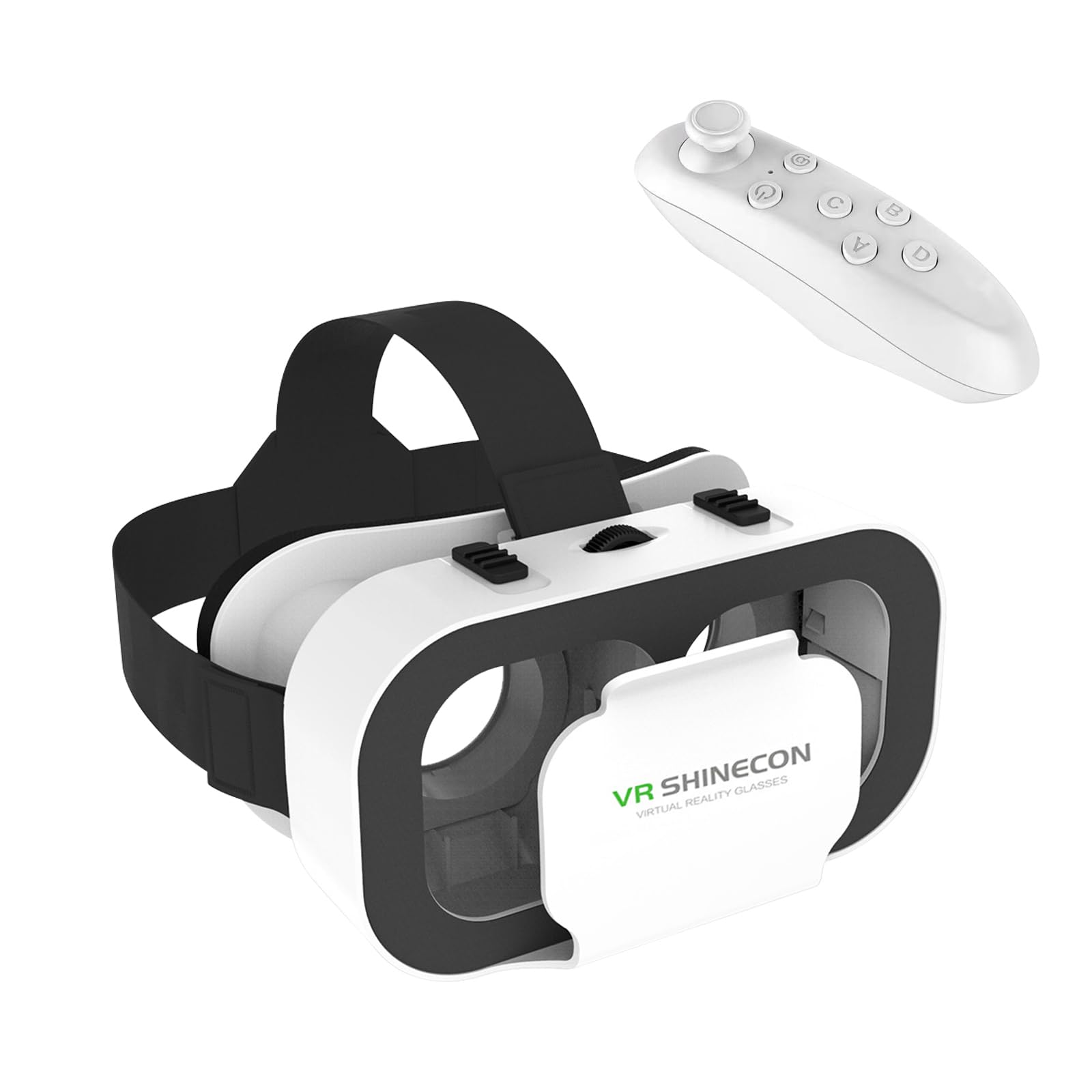 Premium VR Headset for iPhone & Android - 3D Virtual Reality Glasses Compatible with 4.7-6.5 inch Smartphones | Includes Wireless Controller | Perfect for Mobile Gaming, 360° Videos & Immersive Movie Watching | Ideal for Home Entertainment, Travel & VR Experiences