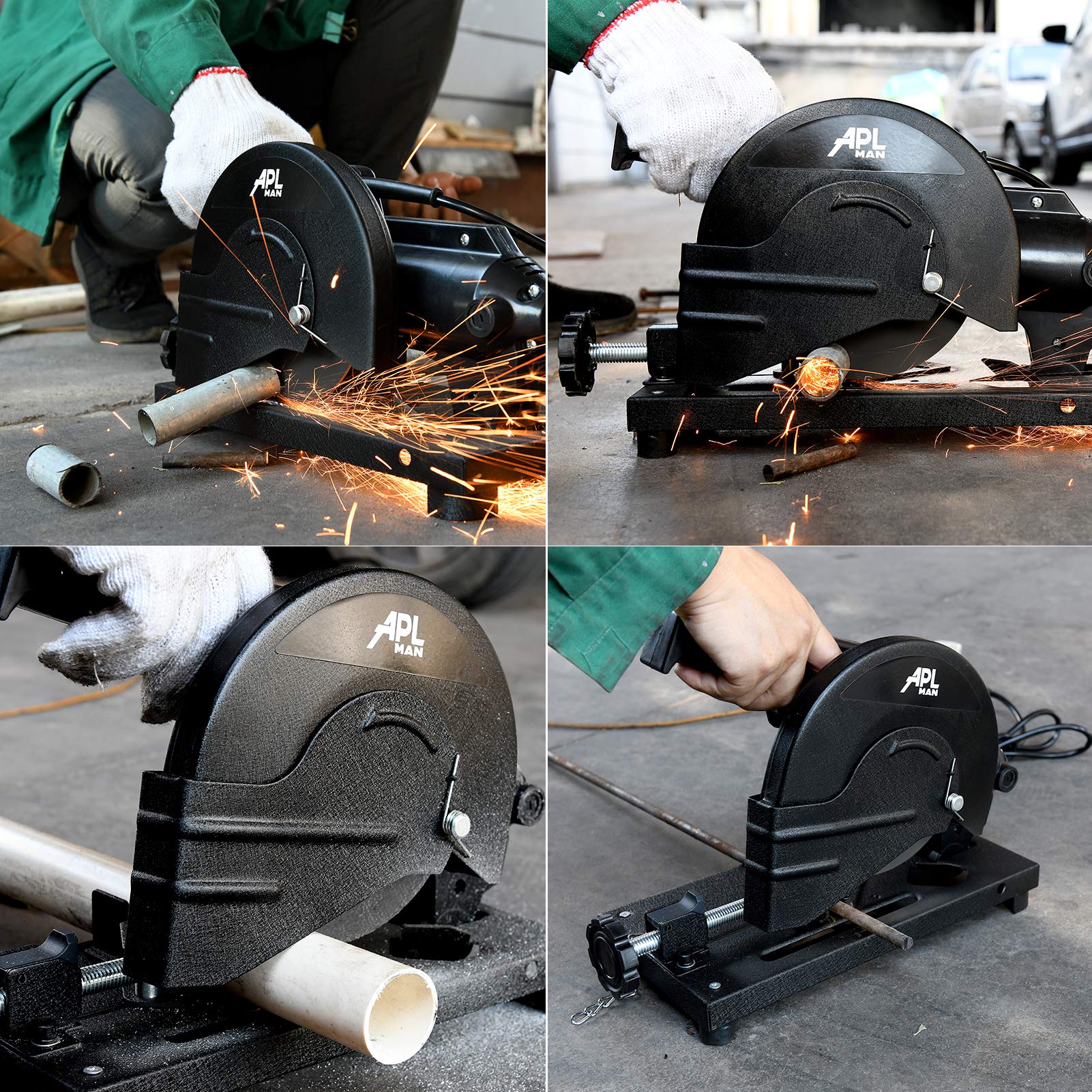 6 Inch Metal Cutting Chop Saw - 45° Angle Miter Saw for Iron, Rebar, Steel & Plastic | Perfect for DIY Projects, Metal Fabrication & Construction Work