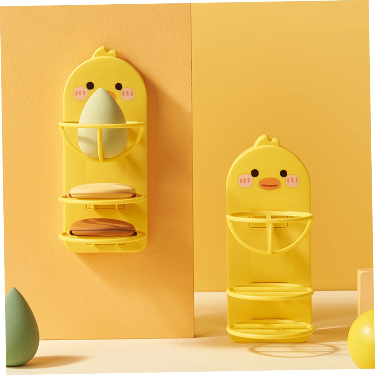 Minkissy Makeup Organizer Set - 2 Pack Durable & Space-Saving Makeup Sponge Holders | Perfect for Vanity, Bathroom & Travel Organization (Makeup Sponge Storage Rack)