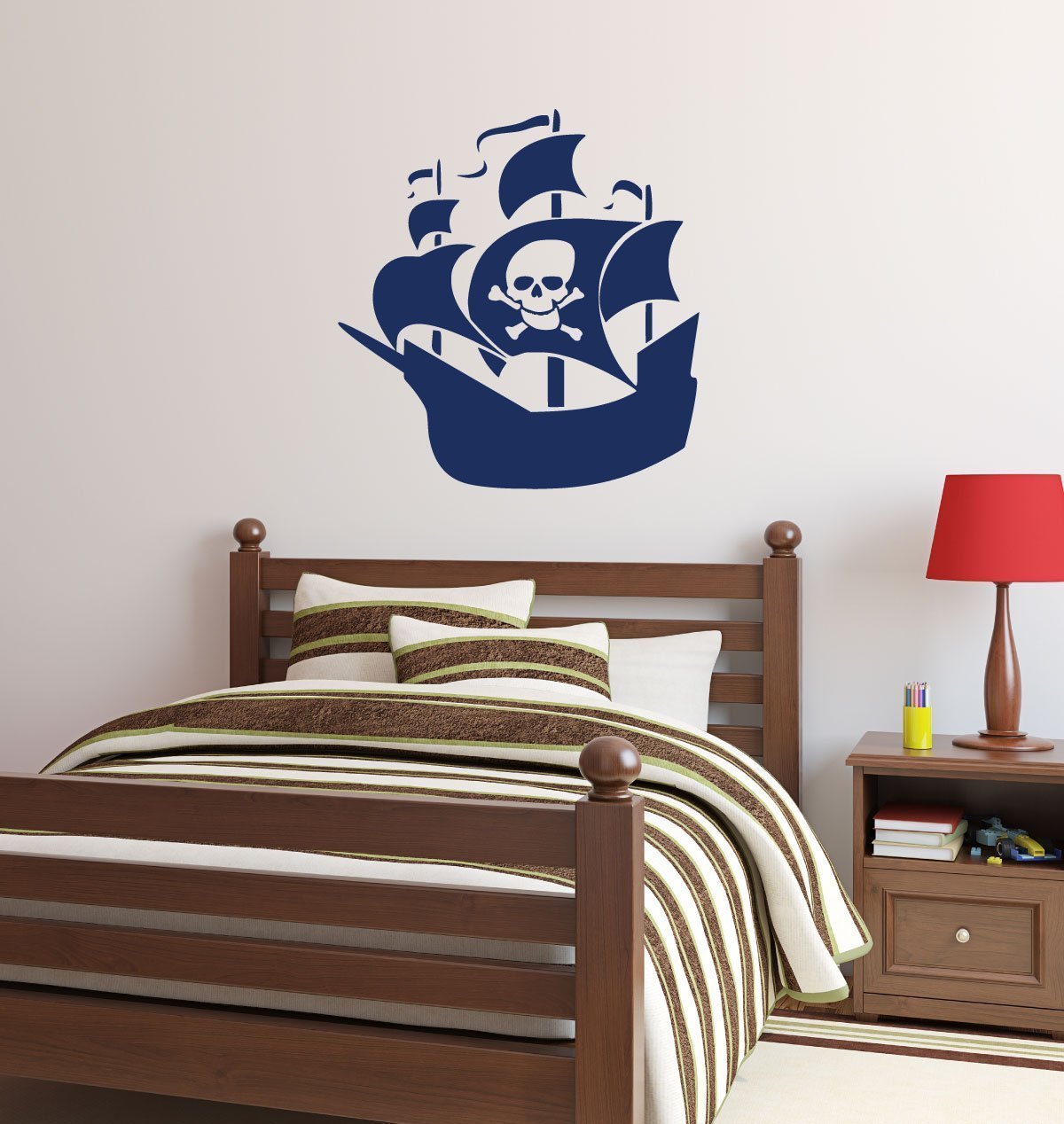 Personalized Pirate Ship Wall Decal - Removable Vinyl Sticker for Boys Room, Playroom, Nursery & Classroom Decor | Perfect for Kids Bedroom, Preschool & Home Decoration