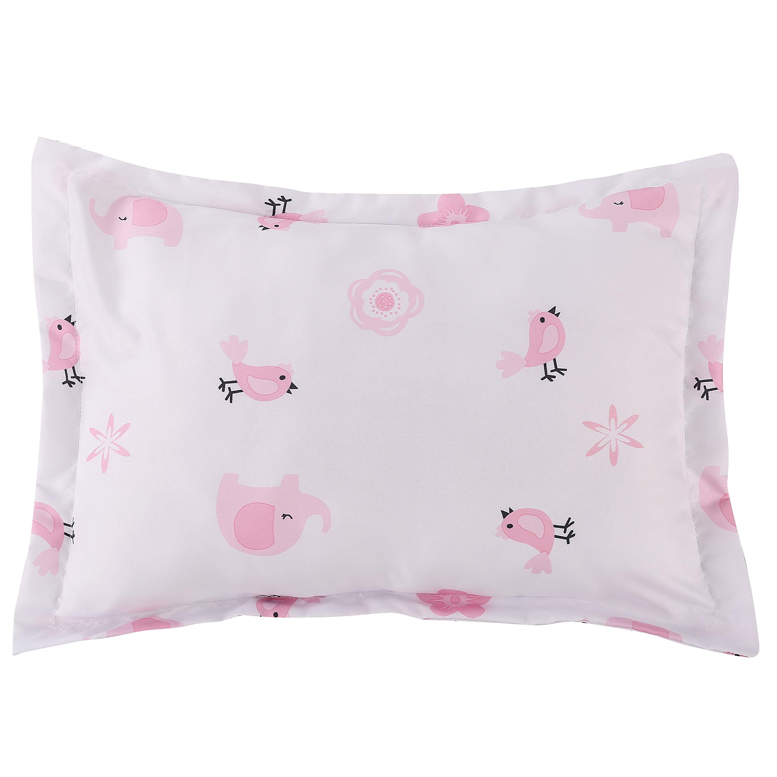 4-Piece Floral Elephant Baby Crib Bedding Set - Pink Elephant Nursery Bedding for Girls | Soft Cotton Crib Set for Newborns & Toddlers | Perfect for Baby Showers, Nurseries & Gift Giving